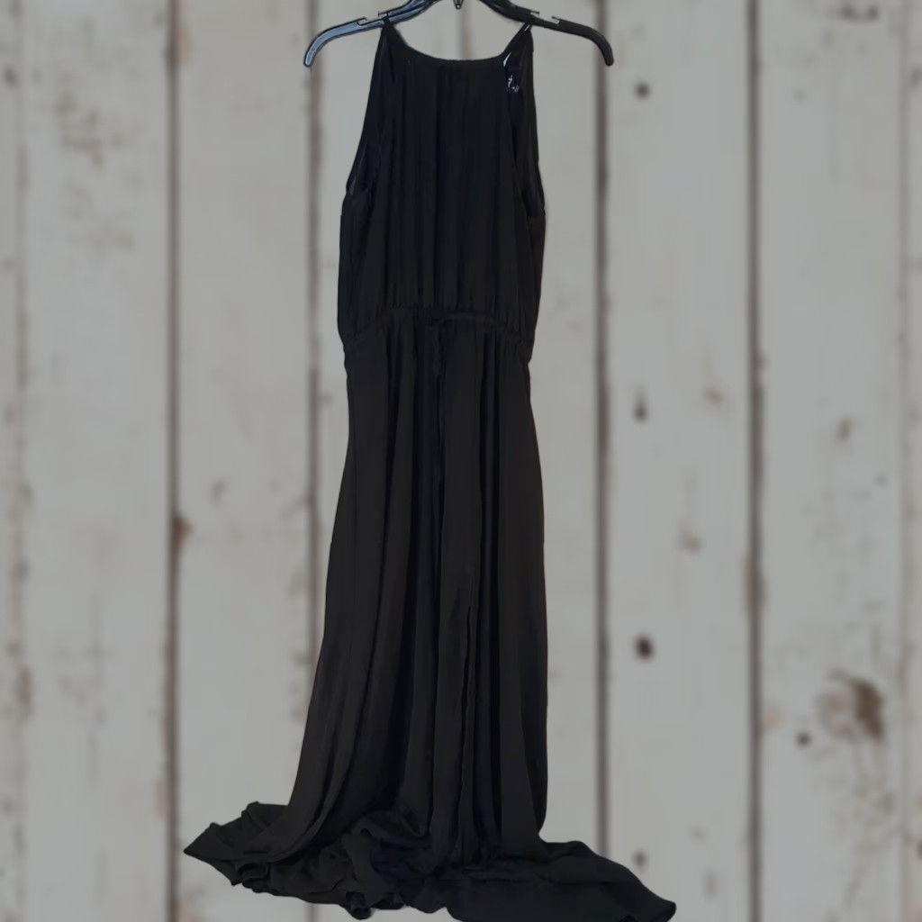 Lulus Lulus Black Maxi Dress Women Size S Halter Tie Drawstring Waist Formal Chiffon Sleeveless Summer Season Size S / US 4 / IT 40 - 1 Thumbnail