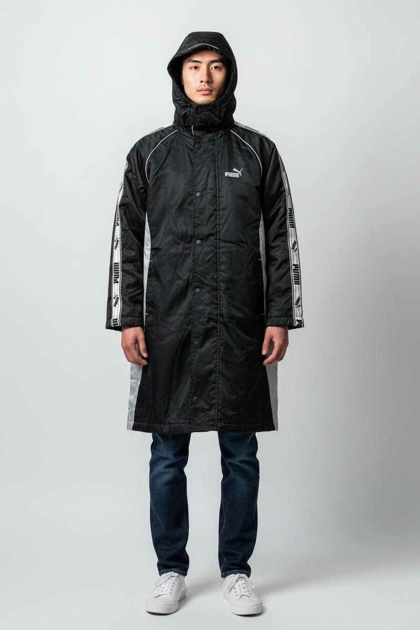 VINTAGE Y2K PUMA WINTER JACKET SIDETAPE BLACK