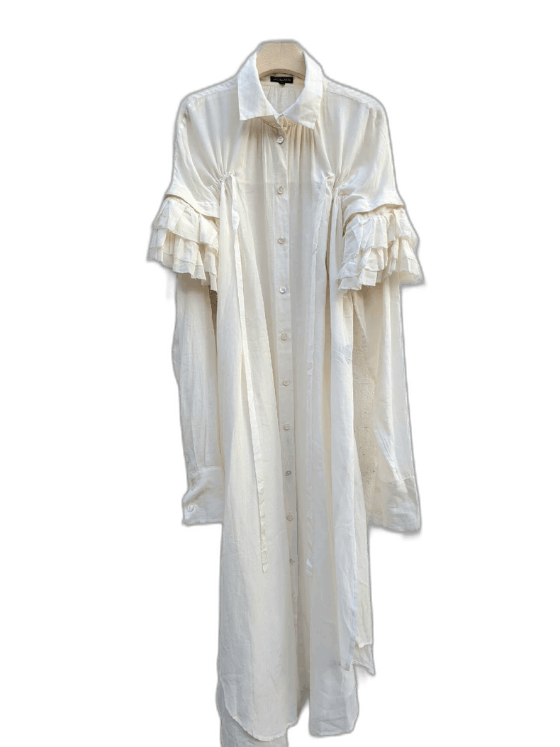 Unique Long Sleeve Button-Up Shirt Dress