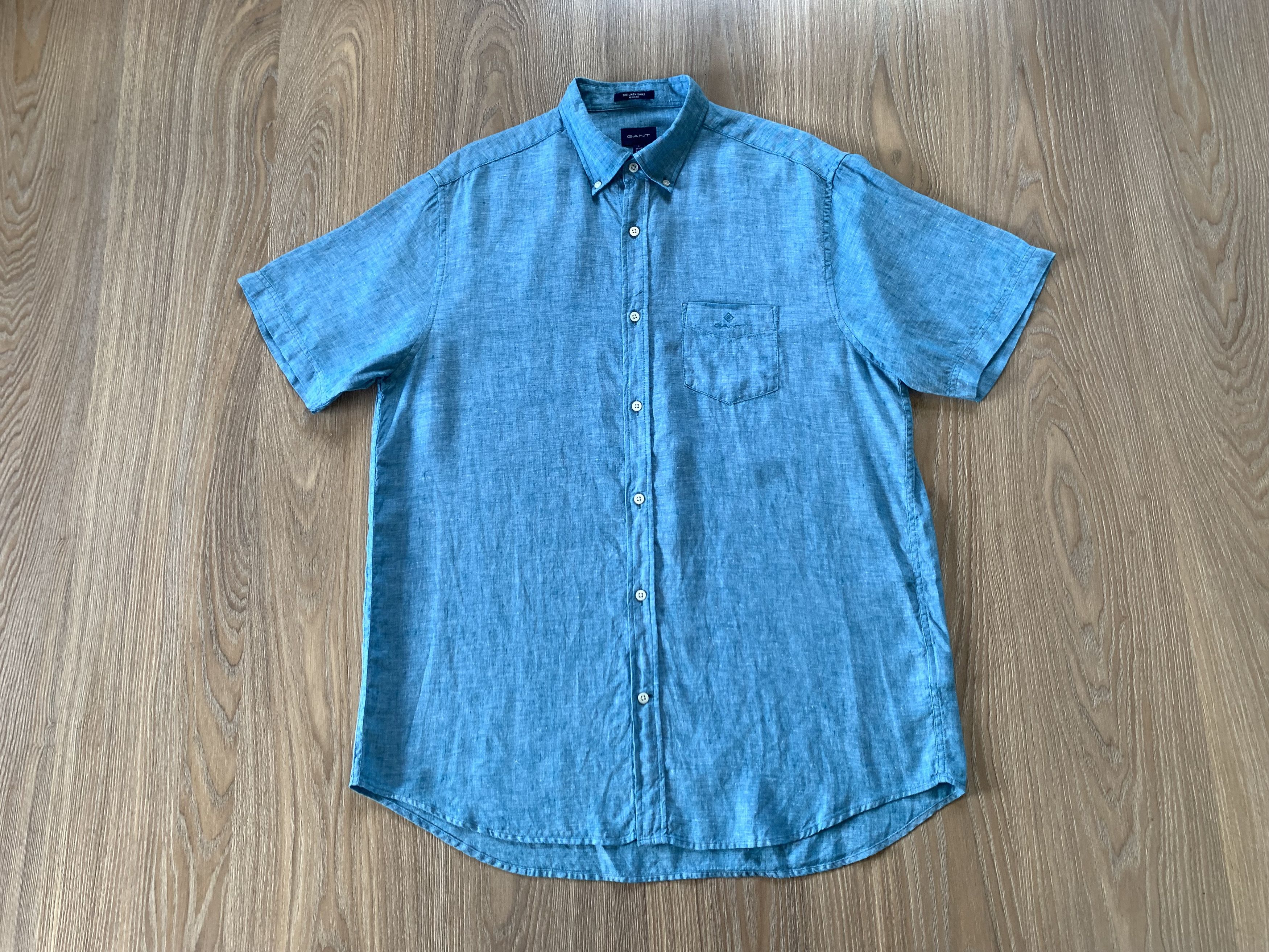 Gant Gant Regular Linen Summer Short Sleeve Shirt Size US L / EU 52-54 / 3 - 2 Thumbnail