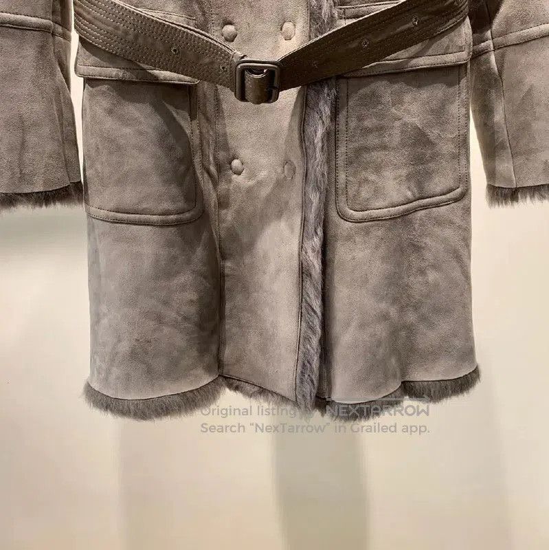 Burberry Burberry Gray Women's Coat with Fur Collar. Size XL / US 12-14 / IT 48-50 - 4 Thumbnail