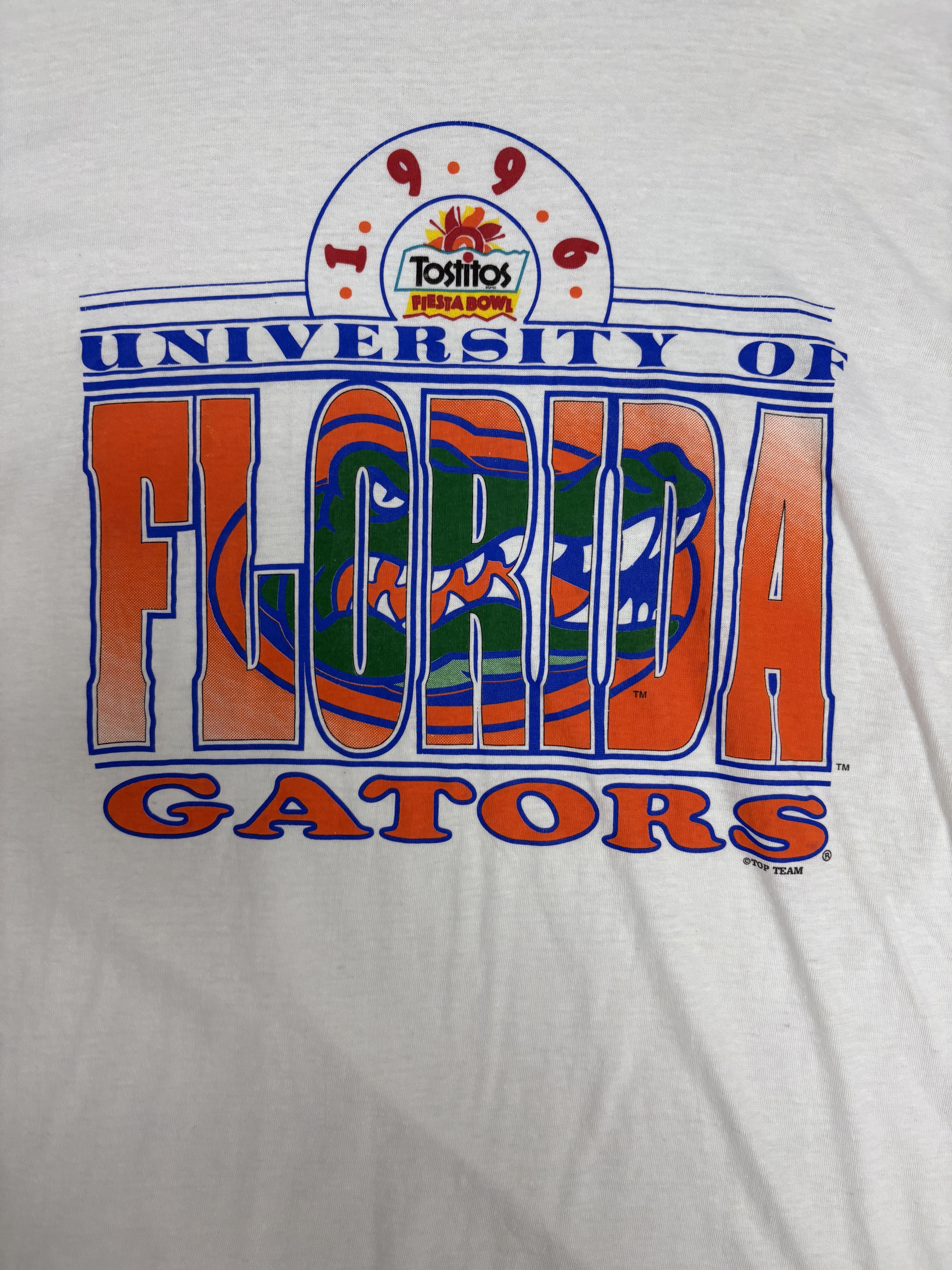 Vintage 9Florida Gators Fiesta Bowl 1996 Vintage White T-Shirt Size US XL / EU 56 / 4 - 2 Thumbnail