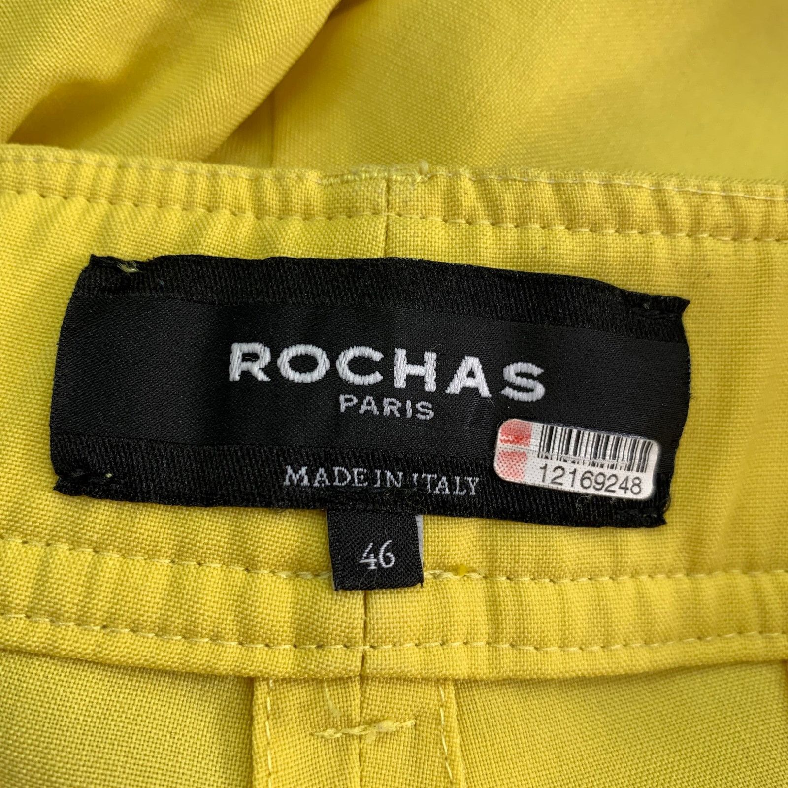 Rochas ROCHAS Size L Neon Yellow Wool Cropped Casual Pants Size 32" / US 10 / IT 46 - 4 Thumbnail