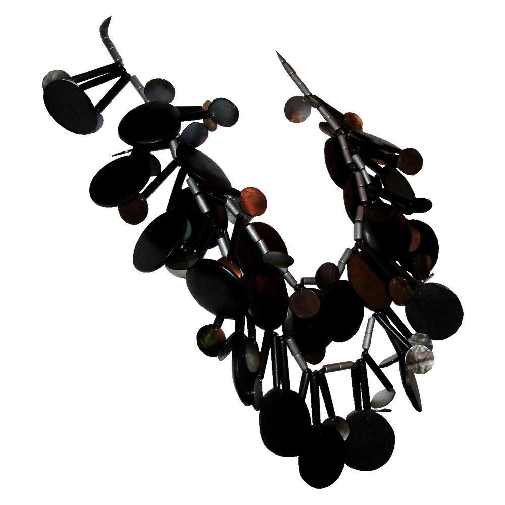 Designer Artisan Wood and Mother of Pearl Bead Necklace Size ONE SIZE - 2 Thumbnail