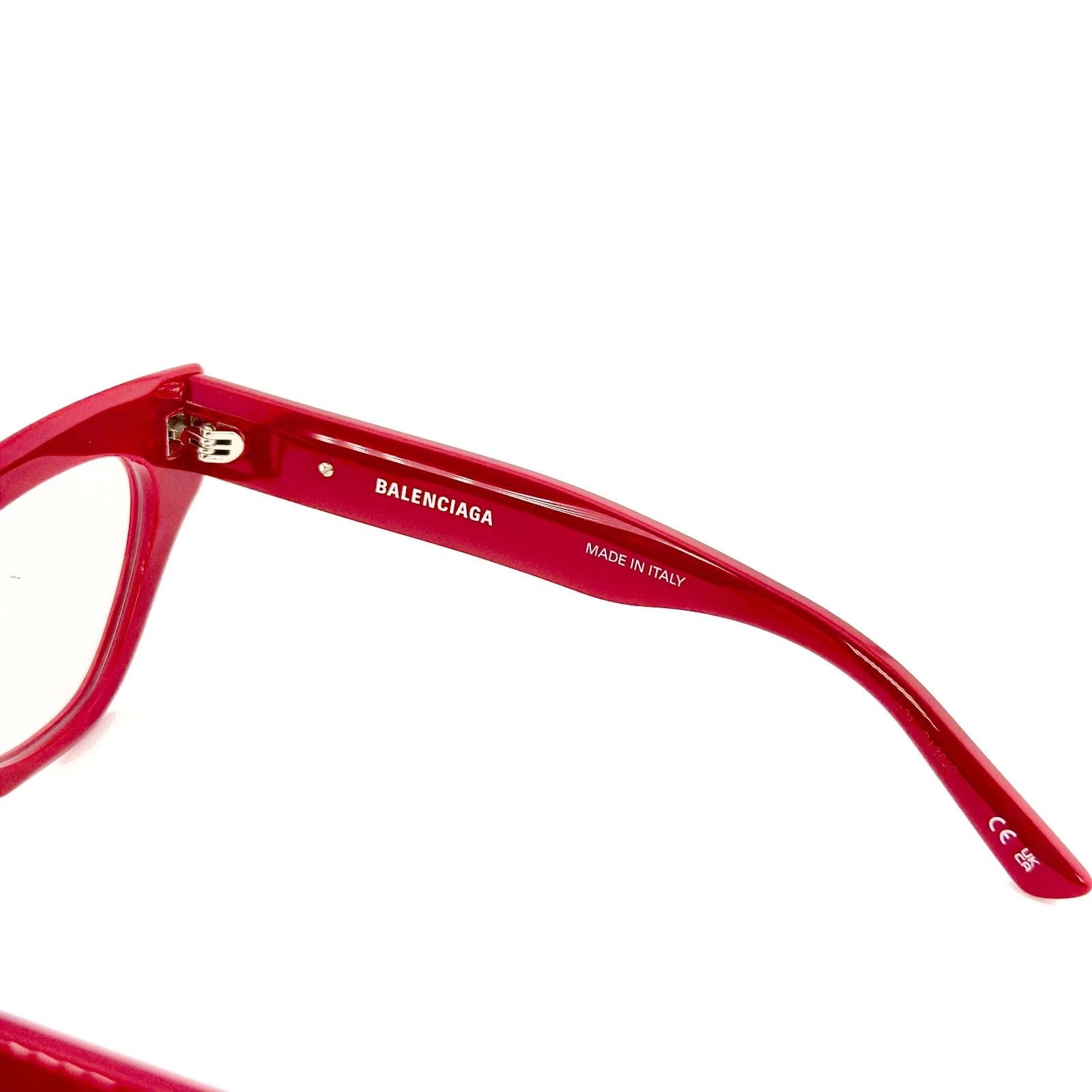 Balenciaga BALENCIAGA Angular 0238 Red Silver Logo Eyeglass BB0238O 003 Size ONE SIZE - 7 Thumbnail