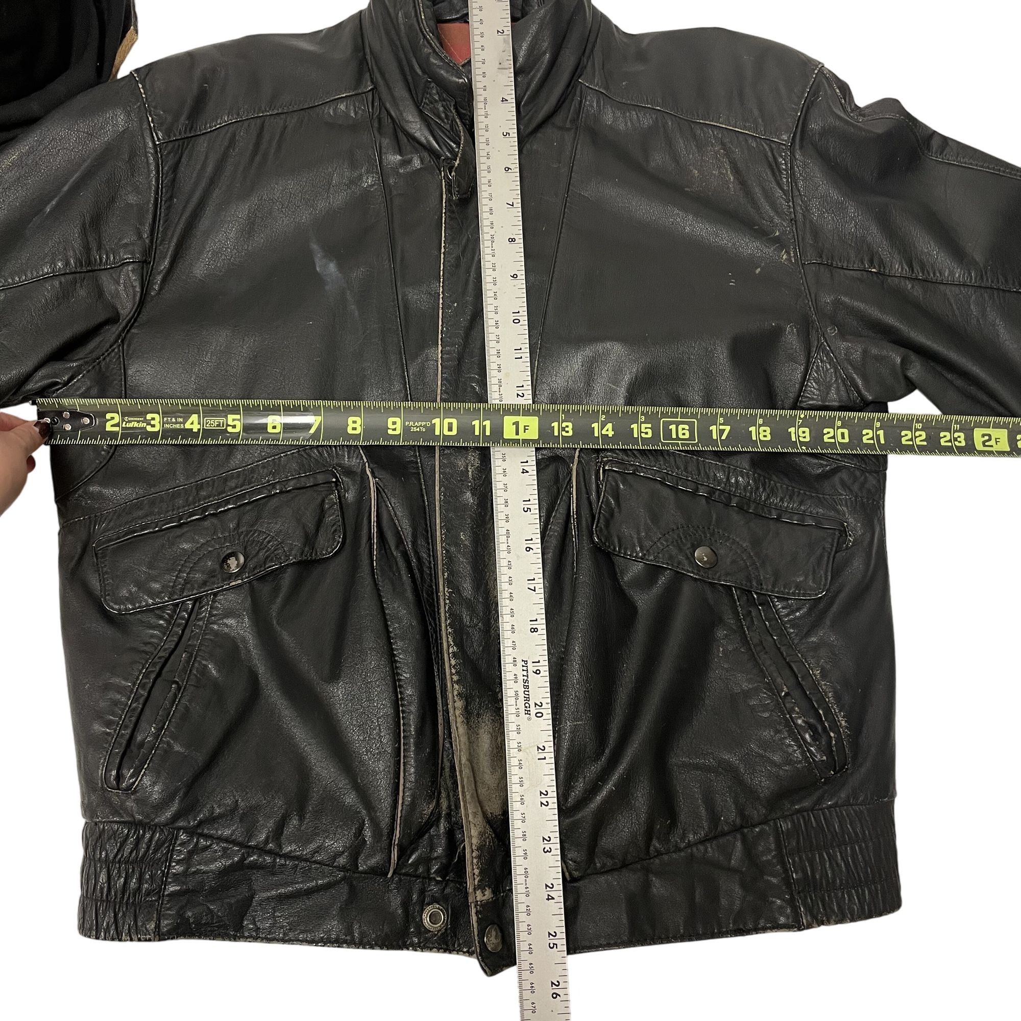 Other Vtg Poreha DISTRESSED Black Leather Street Racer Jacket Size US S / EU 44-46 / 1 - 6 Thumbnail