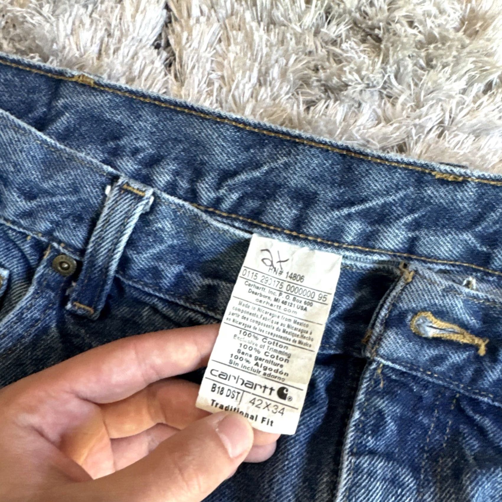 Carhartt Carhartt Jeans Men’s 42x34 Blue Darkstone Traditional Fit Workwear Denim DST B18 DST Jeans Mens 42 Regular Bluestone Straight 32in Inseam Size US 42 / EU 58 - 7 Thumbnail