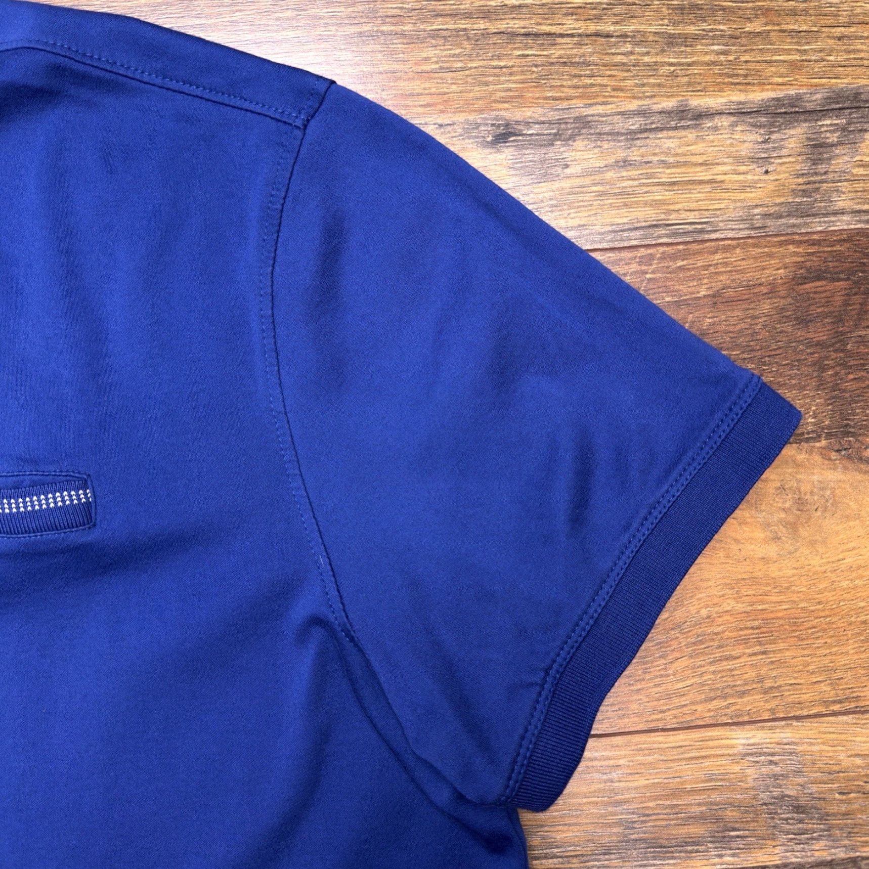 Banana Republic Banana Republic Luxe Touch Performance Shirt Mens XL Blue Front Pocket Polo Short Sleeve Button Collared Knit 100% Cotton Regular Size US XL / EU 56 / 4 - 5 Thumbnail