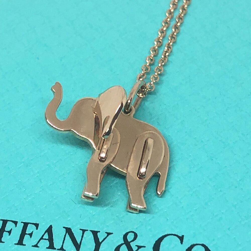 Tiffany & Co. Tiffany 18K Rose Gold Save Wild Elephant Necklace 18" Size ONE SIZE - 3 Thumbnail