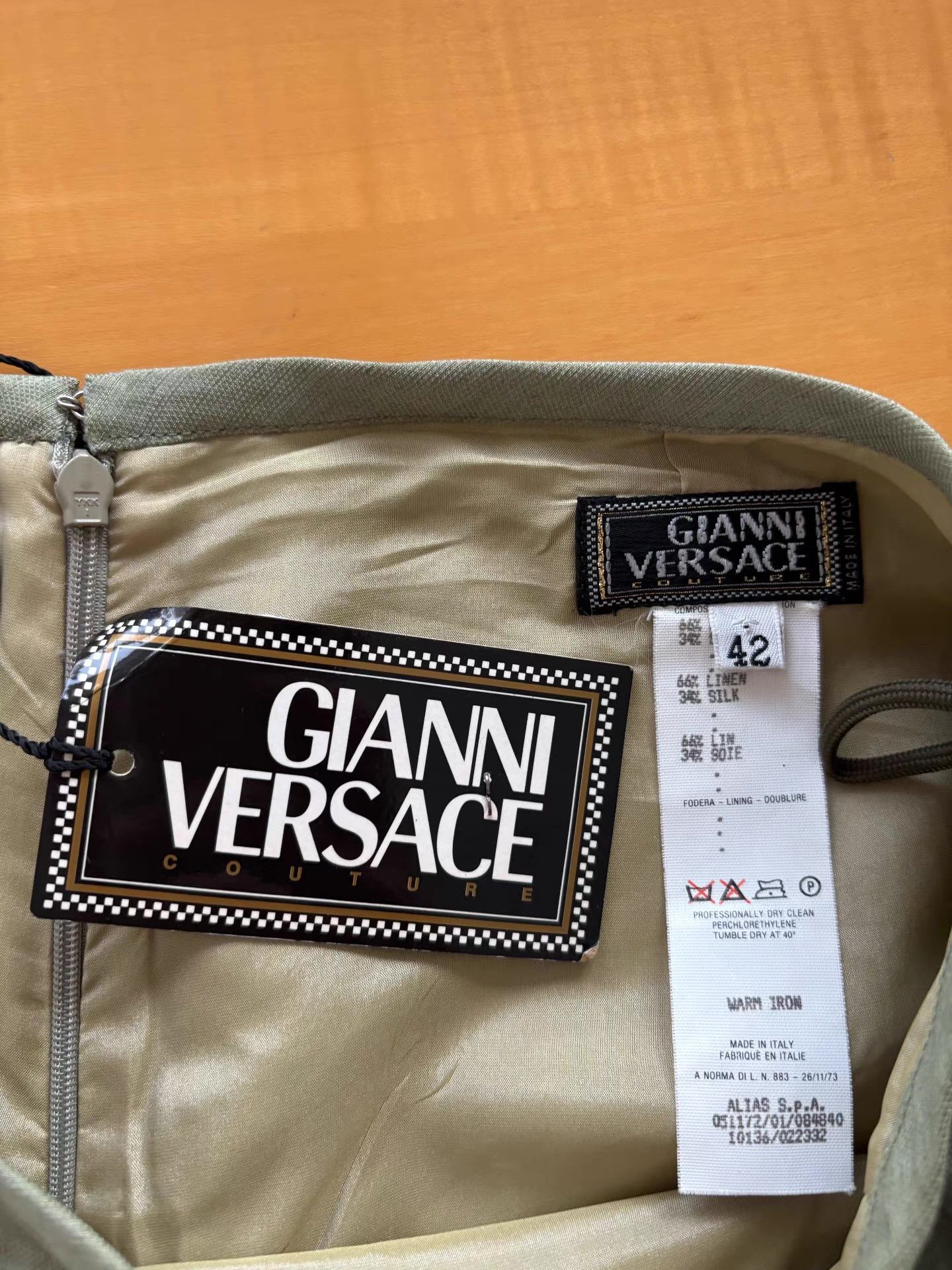 Versace Gianni Versace Women'sMatcha GreenSilk-Blend Midi Skirt Ｑ21 Size 30" / US 8 / IT 44 - 6 Thumbnail