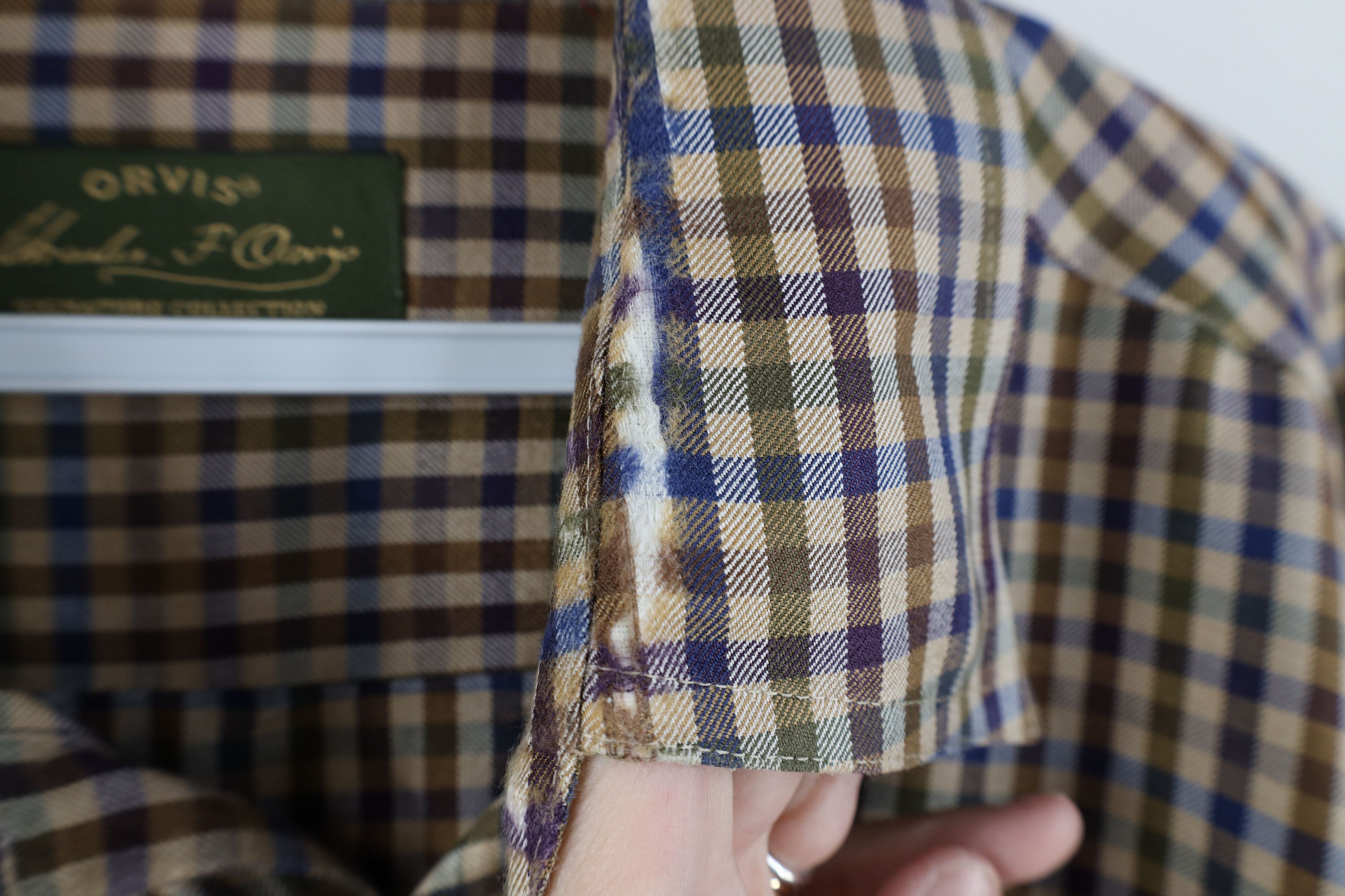 Orvis Vintage Orvis Silk Wool Blend Collared Button Shirt Plaid Size US XL / EU 56 / 4 - 7 Thumbnail