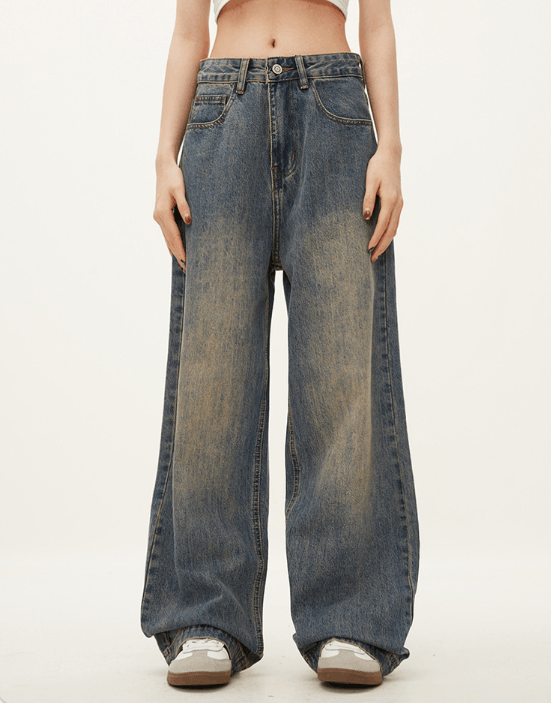 Japanese Brand × Jean Vintage distressed washed straight cleanfit loose jeans Size US 34 / EU 50 - 1 Thumbnail