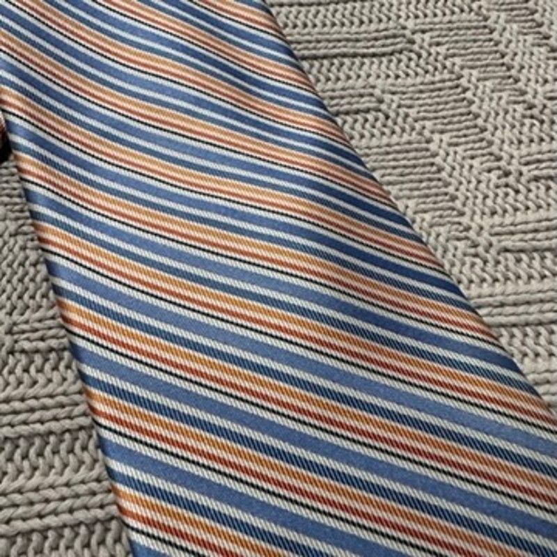 Nautica Nautica blue and orange micro striped silk tie Size ONE SIZE - 2 Thumbnail