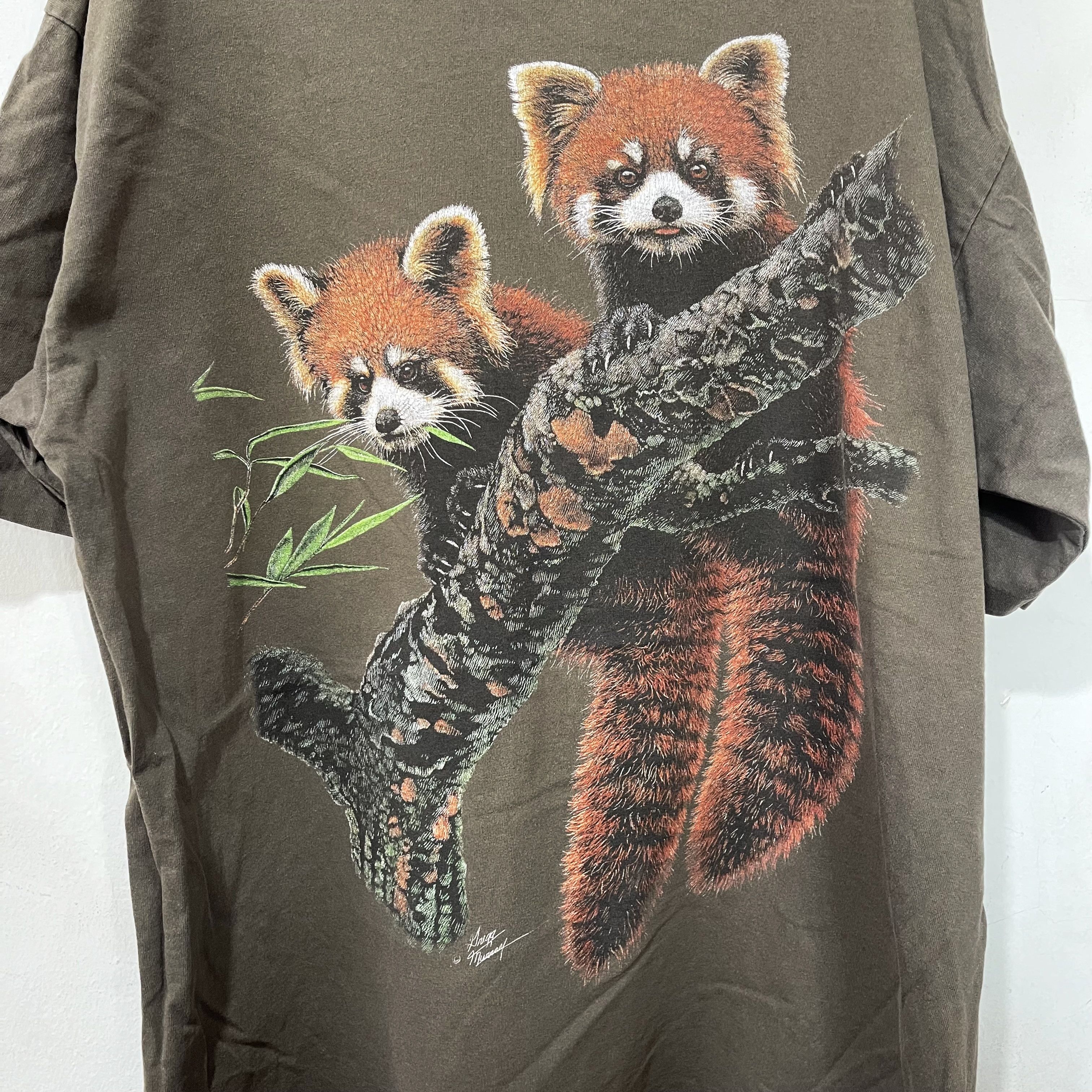 Vintage Vintage 90s Red Panda T-Shirt Size US XL / EU 56 / 4 - 2 Thumbnail