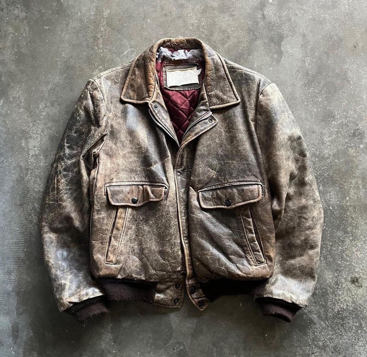 Cooper True Vintage 1970s RARE Made in USA A-2 Flight Bomber Jacket Size US S / EU 44-46 / 1 - 1 Thumbnail
