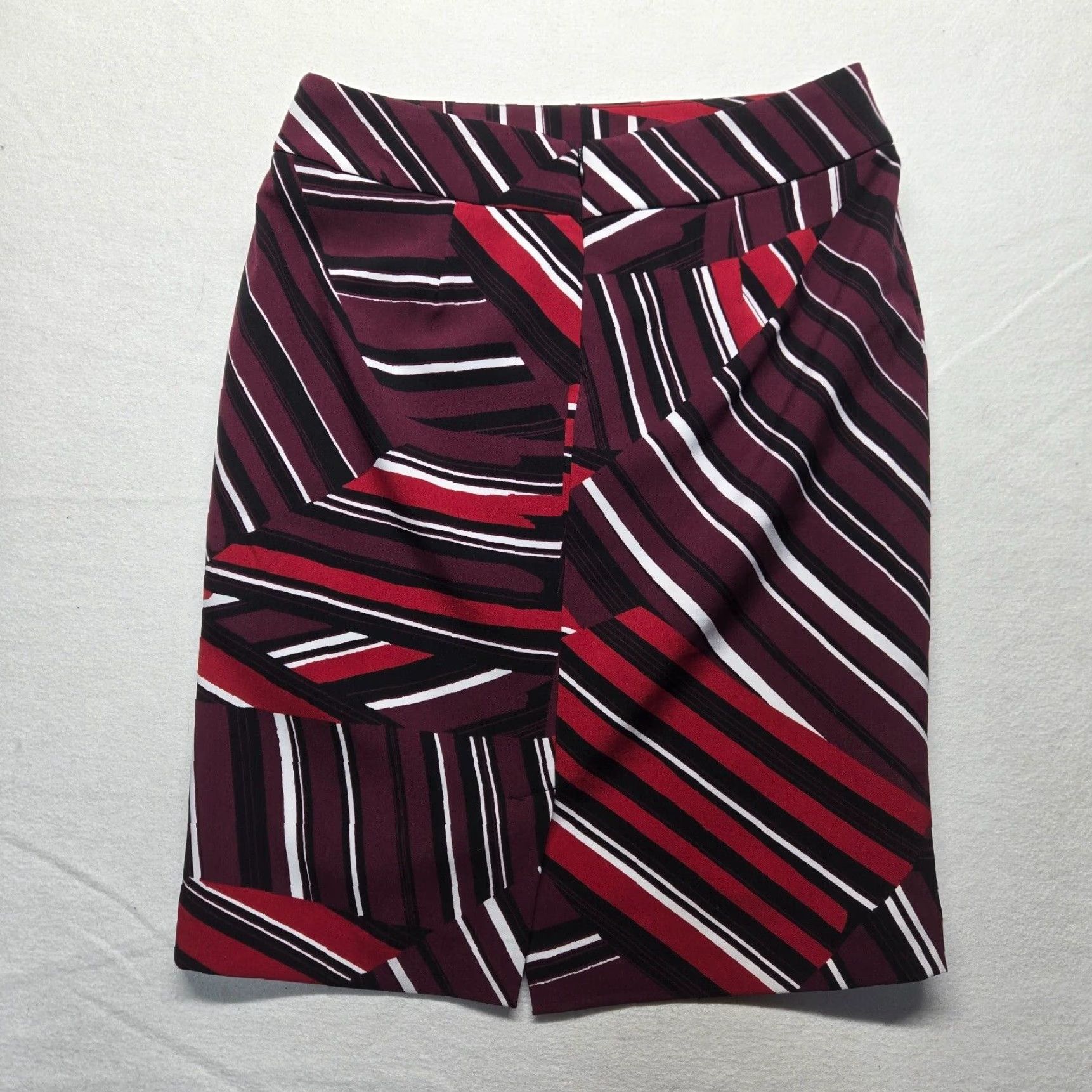 Nine West Nine West Skirt - Women - Knee Length - Striped - Black Red - Size 6 - Casual Work - Polyester - Regular - Multicolor - Womens Size 28" / US 6 / IT 42 - 5 Thumbnail