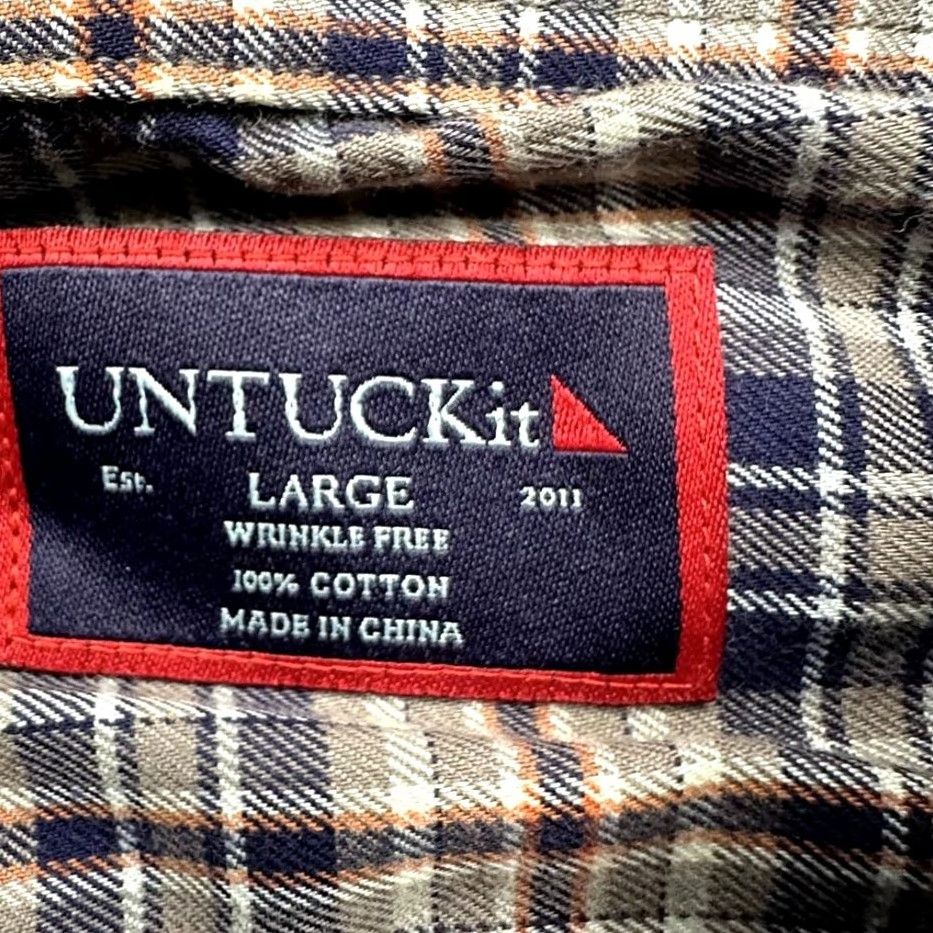 UNTUCKit UNTUCKit Marchesi Wrinkle Free Plaid Long Sleeve Button Shirt Mens Large Gray Size US L / EU 52-54 / 3 - 3 Thumbnail