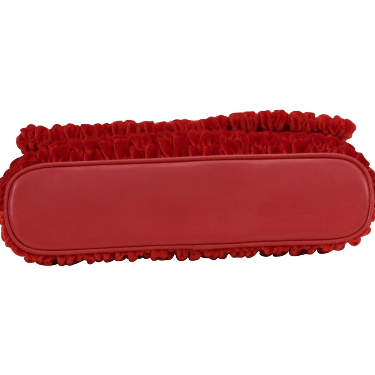 Moschino Love Moschino Womens Red Gathered Velvet Flap Over Shoulder Handbag Size ONE SIZE - 5 Thumbnail