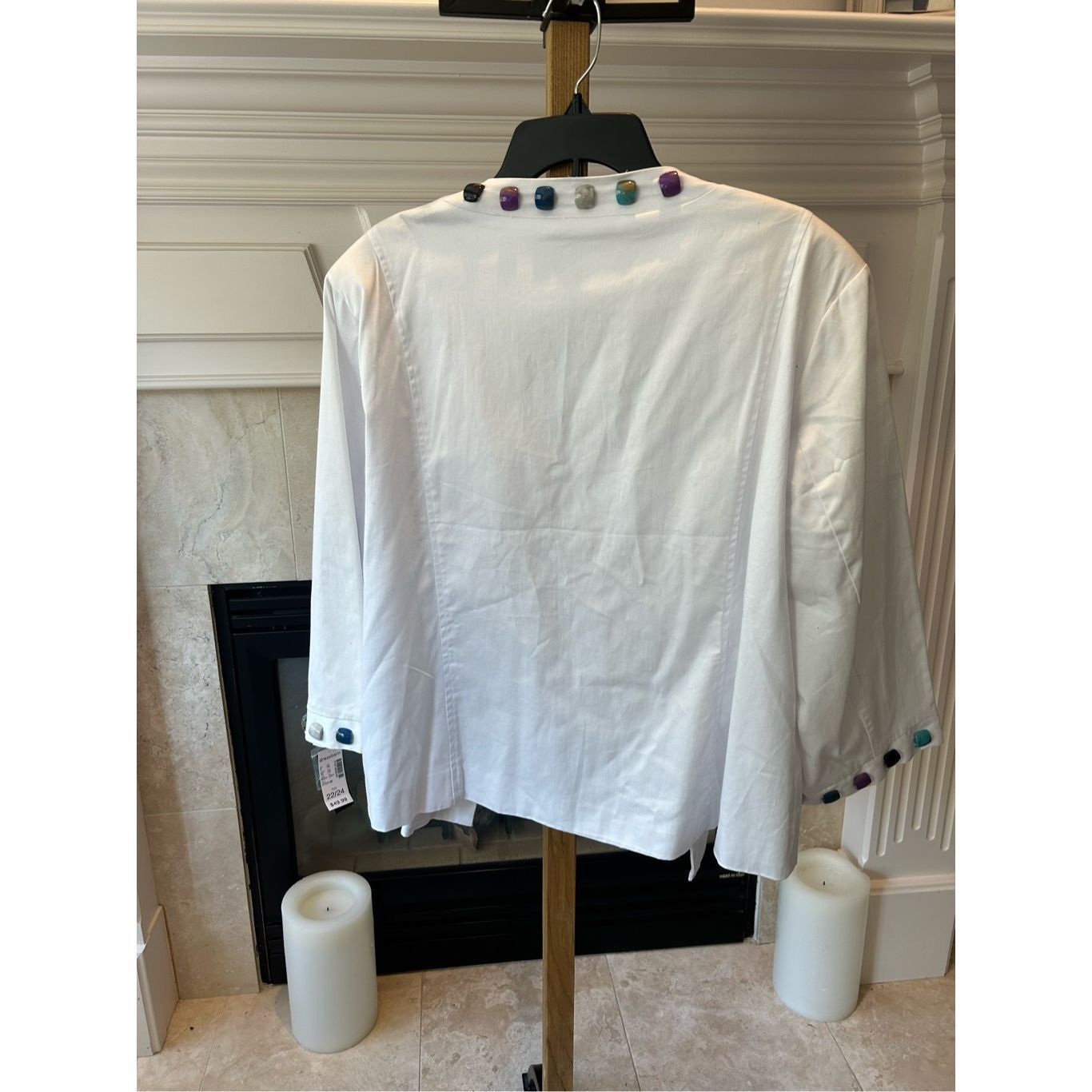 Other DRESSBARN Women’s PLUS SIZE Open Front 22/24 Beaded White Bl Size 3XL / US 20-22 - 5 Thumbnail