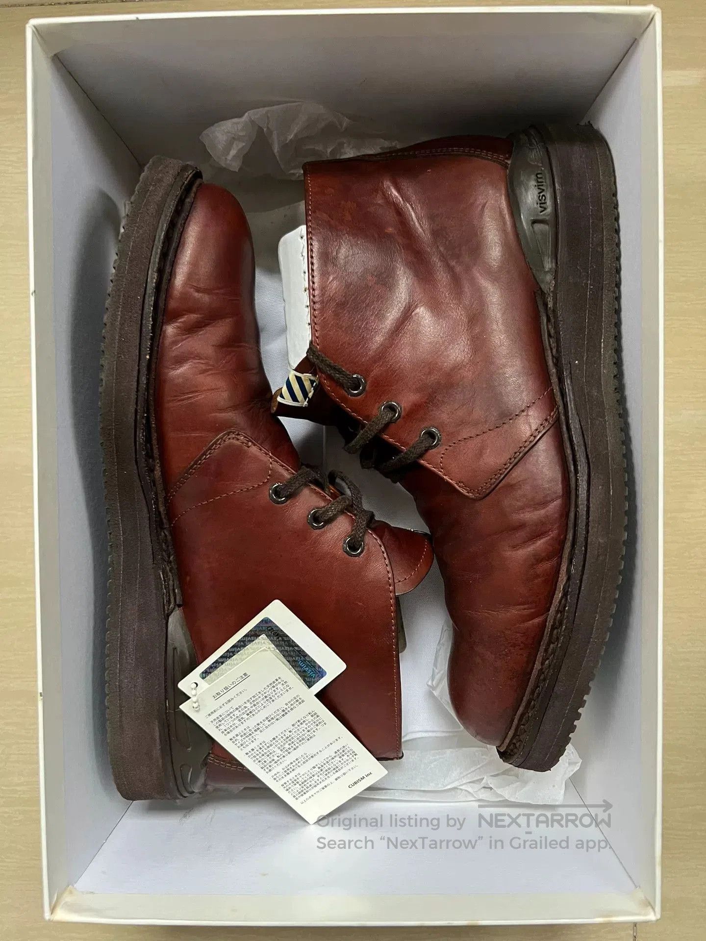 visvim newell-folk boots in dark brown.