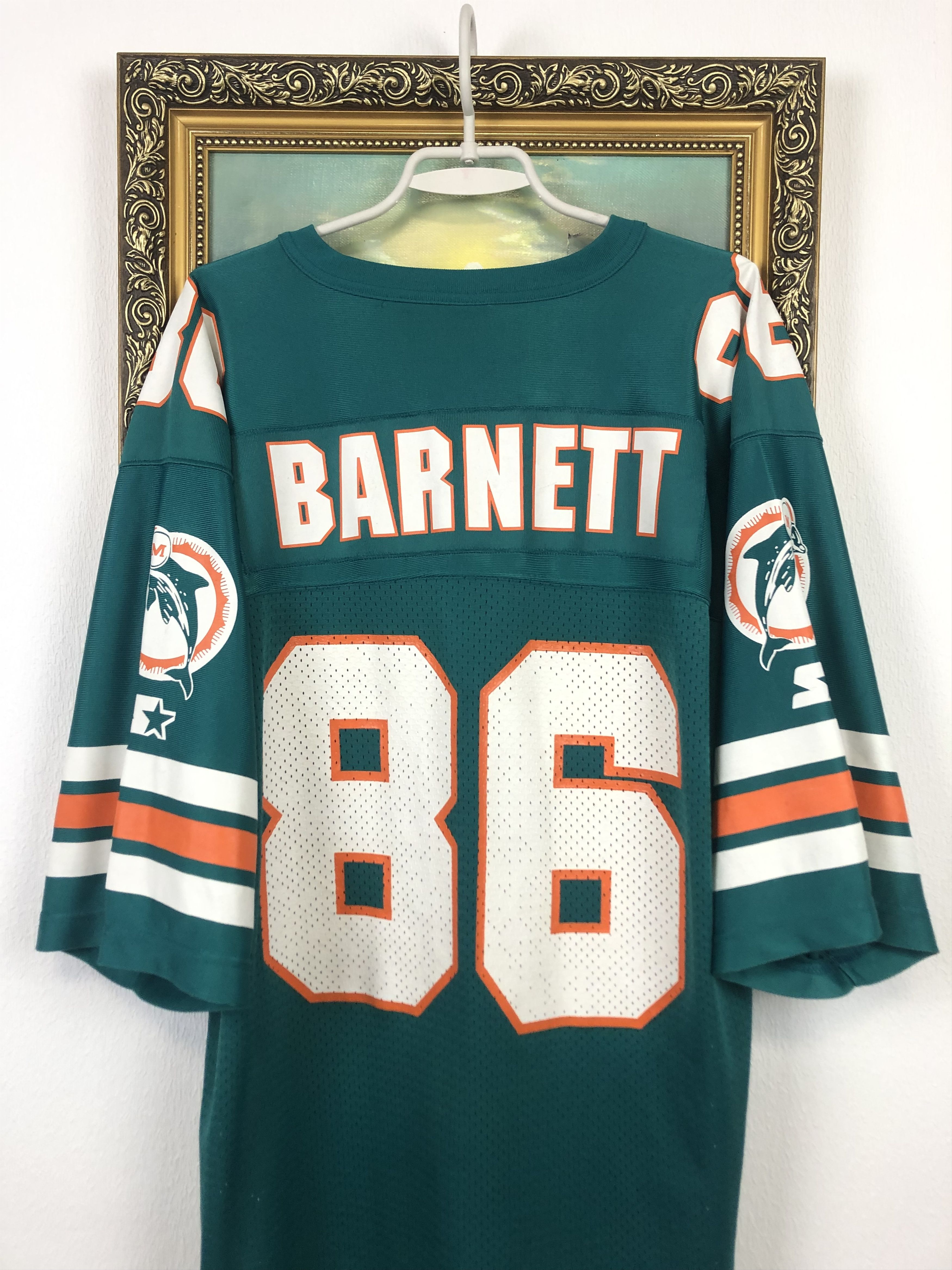 Starter Vintage NFL Miami Dolphins BARNETT #86 Jersey Rare Shirt Size US XL / EU 56 / 4 - 13 Thumbnail