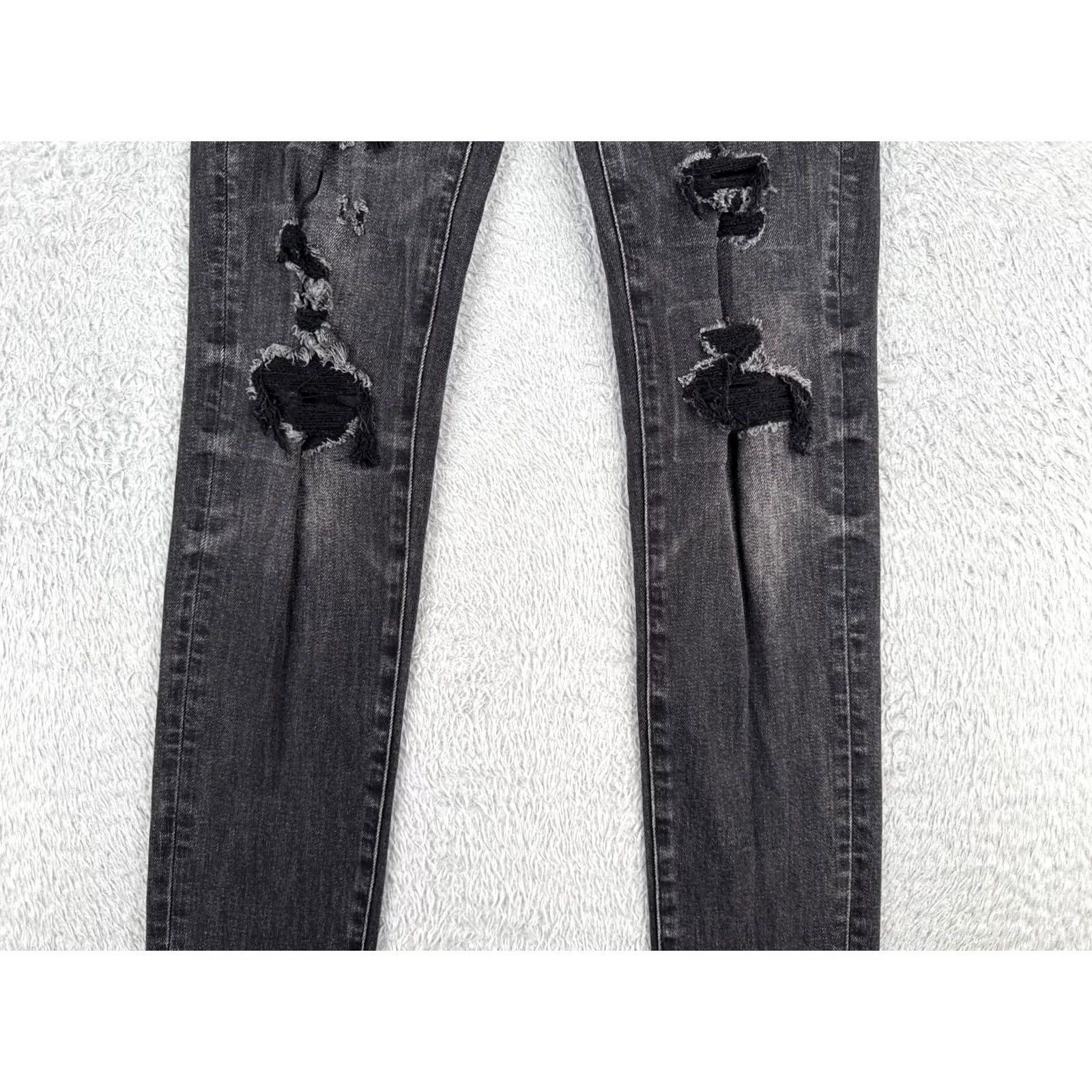 American Eagle Outfitters American Eagle Outfitters Jeans Womens 28 Black Distressed Skinny Airflex Plus 28x34 Jeans Size 28" / US 6 / IT 42 - 3 Thumbnail