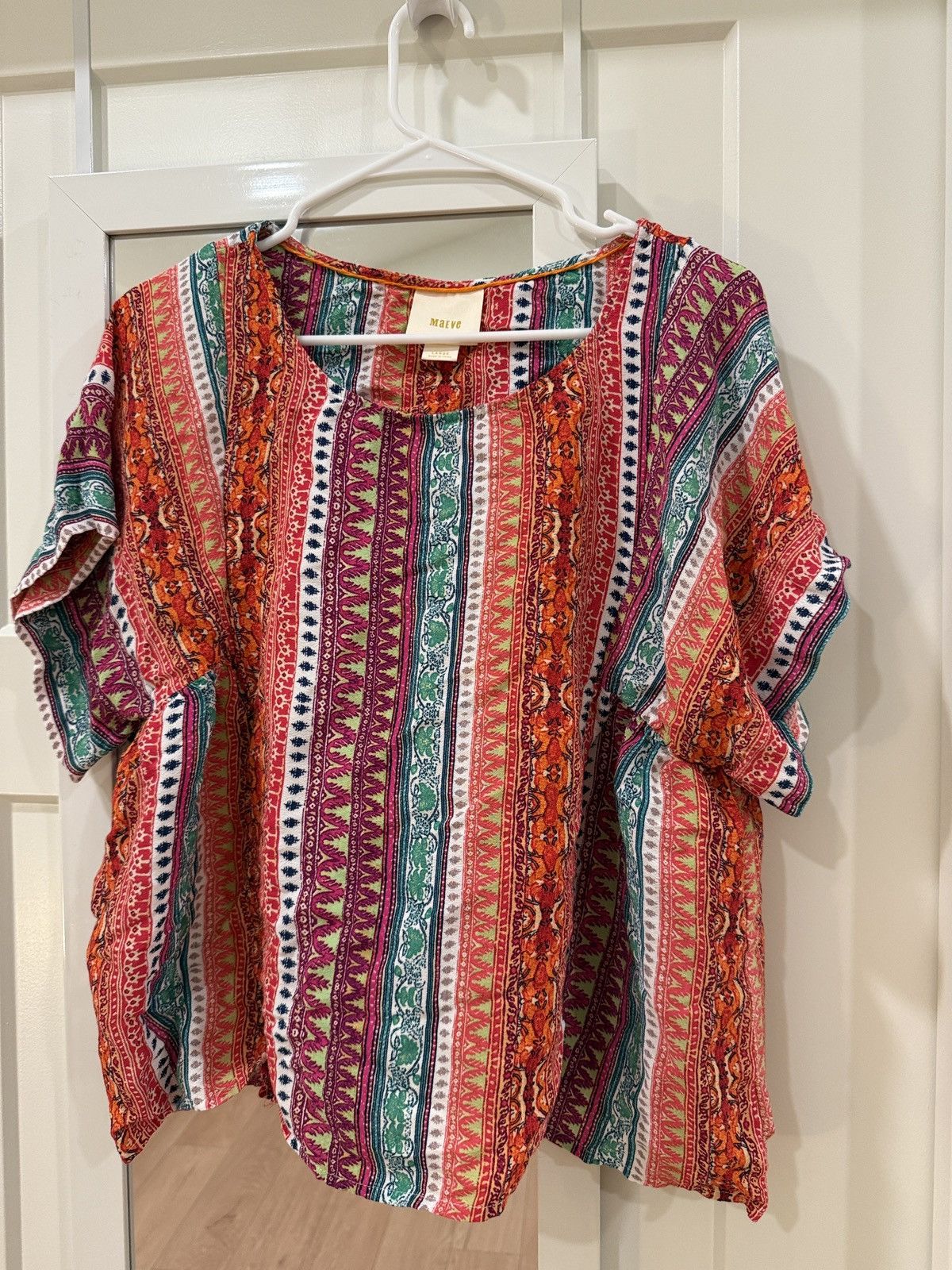 Anthropologie Anthropologie Maeve Milla Printed Tribal Top Size Large Size L / US 10 / IT 46 - 3 Thumbnail