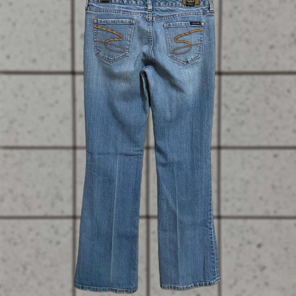 7 For All Mankind 7 For All Mankind Jeans Women Flare Pocket Zip Fly 5 Pocket Denim Cotton Spandex Blue 30x32 Medium Wash Full Length Size 30" / US 8 / IT 44 - 1 Thumbnail