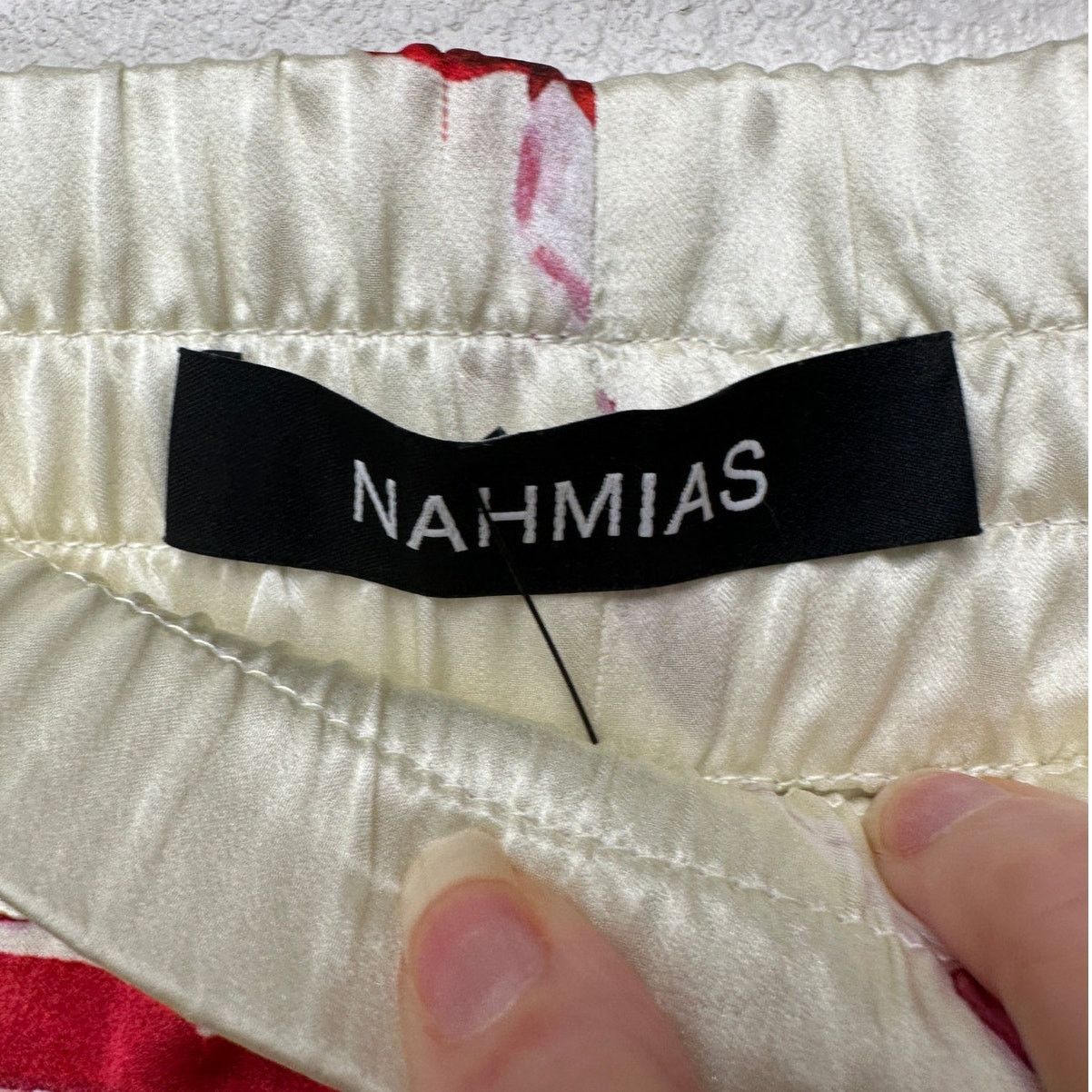 Nahmias Nahmias Silk Pajama Set Wine Glass Print Ivory Cream L Size L / US 10 / IT 46 - 8 Thumbnail