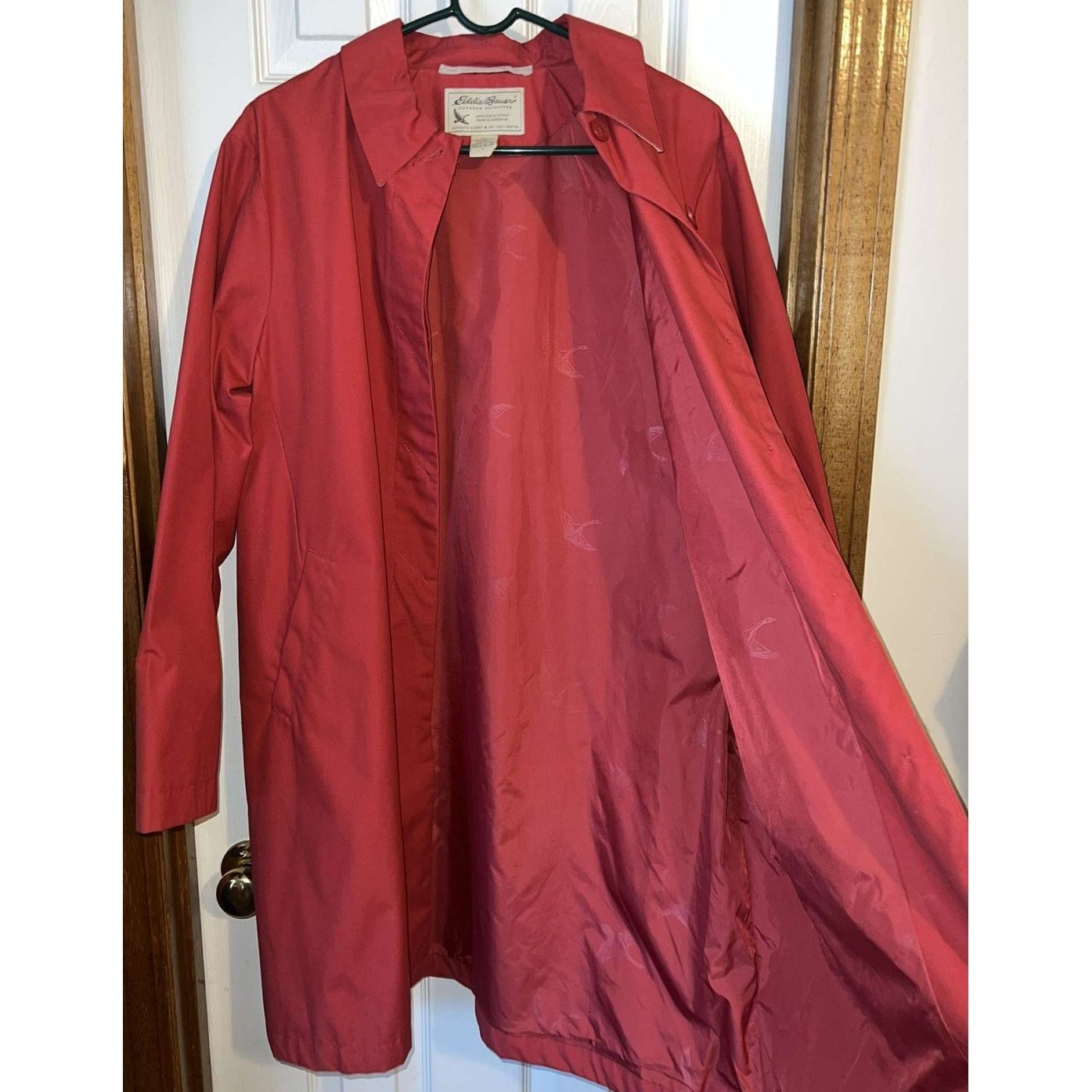 Eddie Bauer Eddie Bauer Women’s Lightweight Red Trench Coat – Size L Size L / US 10 / IT 46 - 4 Thumbnail