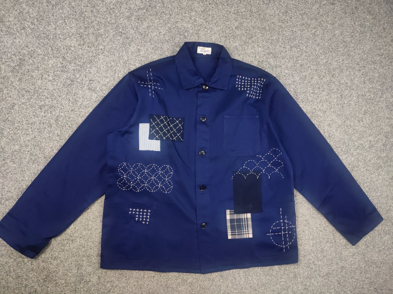Japanese Brand Vintage 80's Friendship French Chore Sashiko Jacket Yohji Size US L / EU 52-54 / 3 - 3 Thumbnail