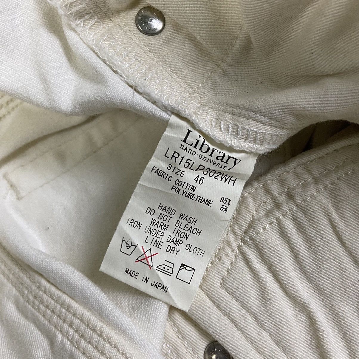 NANO universe 2000s Nano Universe Library Tokyo White Denim Made in Japan Size US 30 / EU 46 - 4 Thumbnail