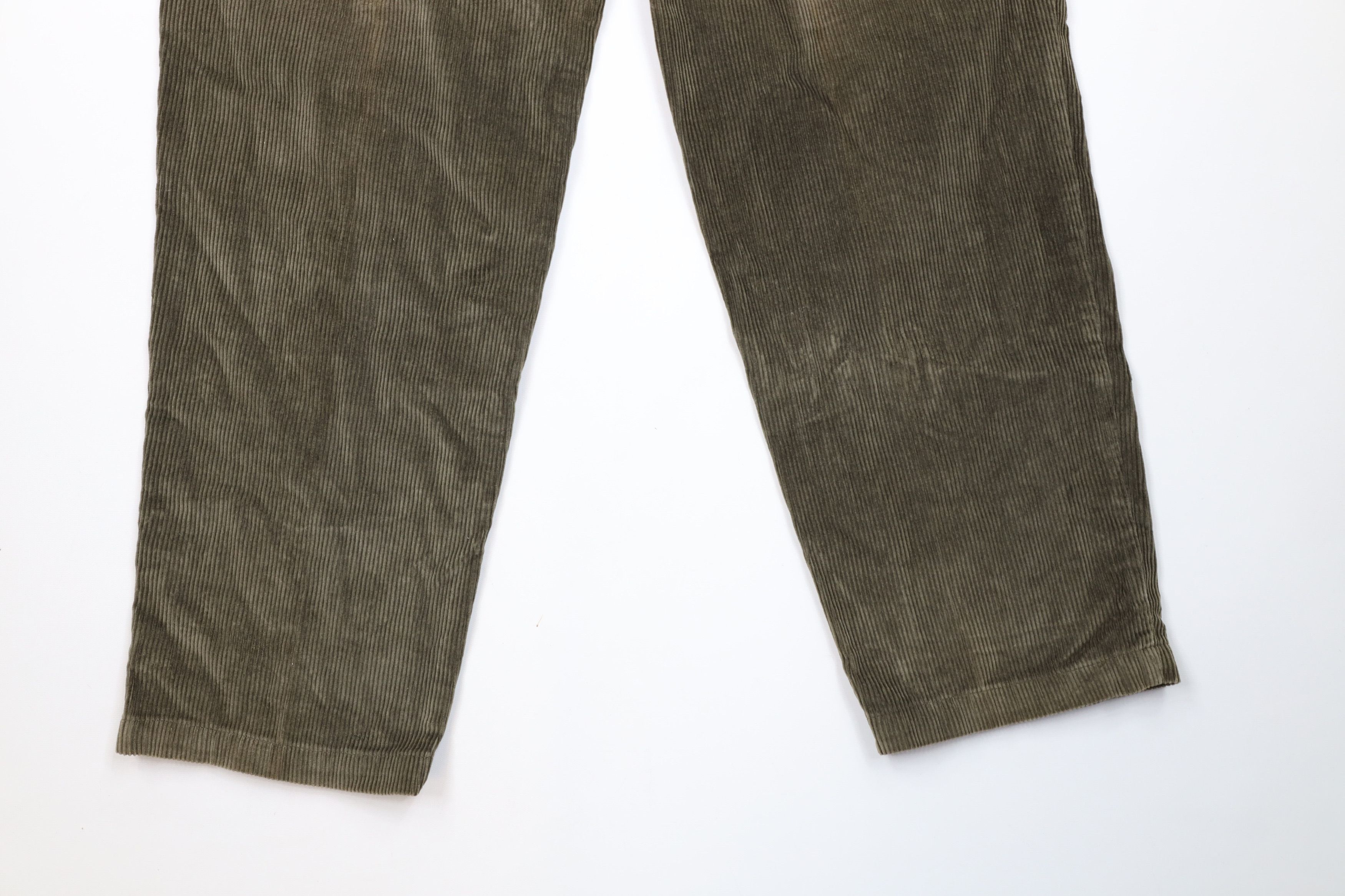 Vintage Vintage 90s Streetwear Pleated Wide Leg Corduroy Pants Green Size US 36 / EU 52 - 13 Thumbnail