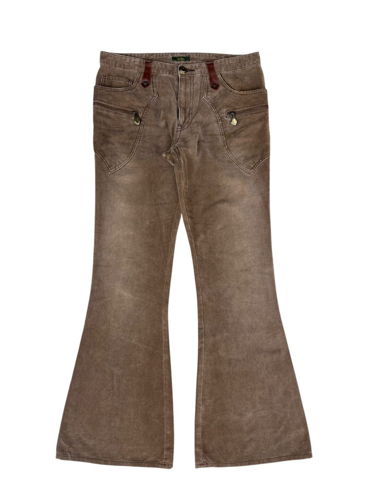 Obelisk Vintage Obelisk Corduroy Leather Super Flare Stains Jeans Size US 32 / EU 48 - 1 Thumbnail