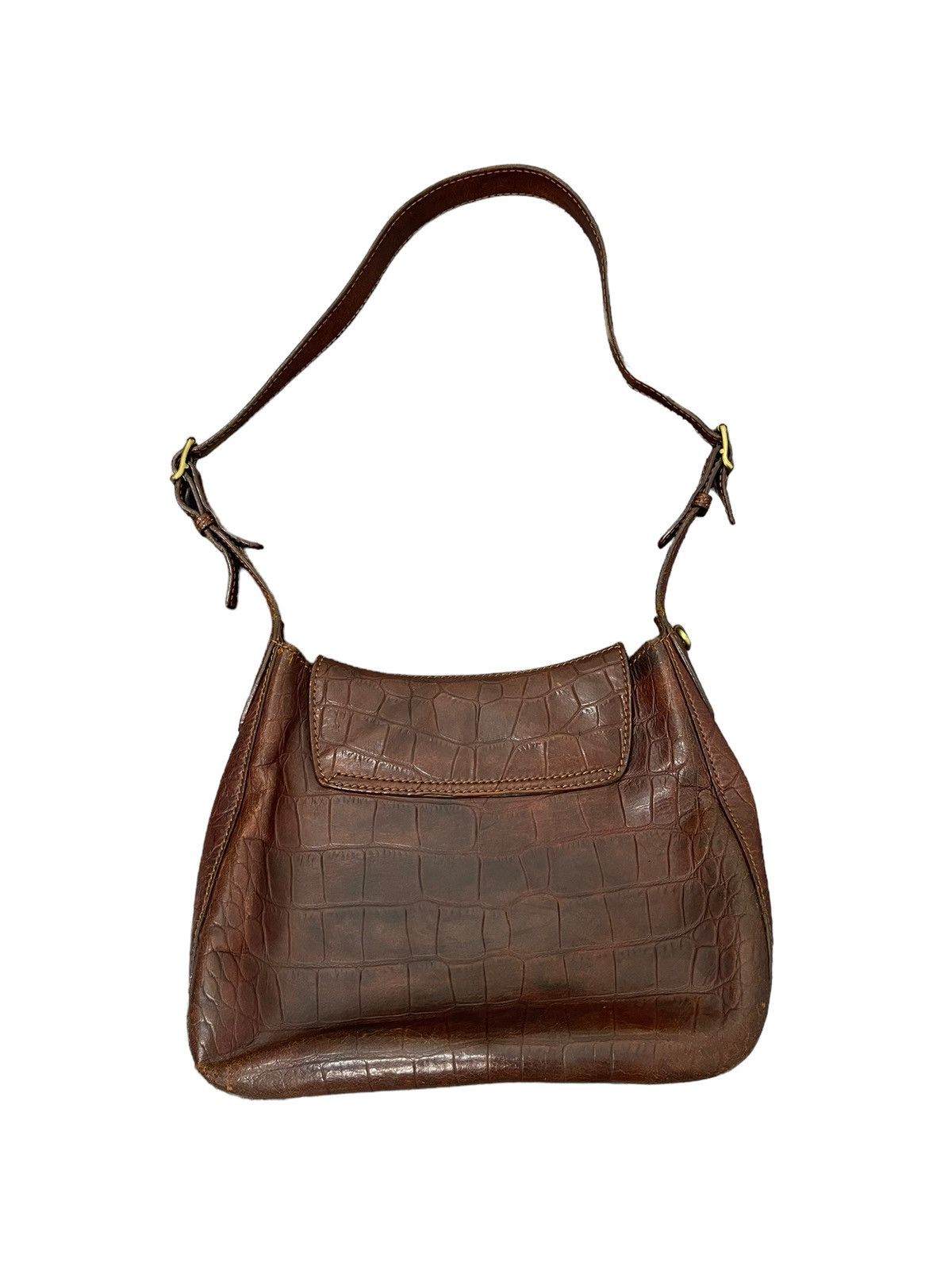 Genuine Leather Crocodile Embossed The Bridge Italy Leather Shoulder Bag Size ONE SIZE - 15 Thumbnail