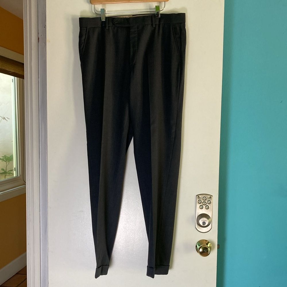 Other Ballin Wool Super 120's Gray Cuffed Mens Dress Pants Size 3 Size US 35 - 5 Thumbnail