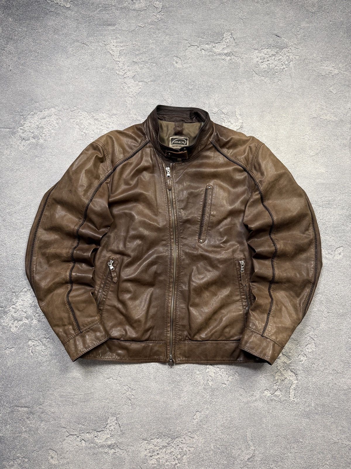 Gimo's Gimos Pelle Leather Bomber Jacket Japanse Style Size US L / EU 52-54 / 3 - 1 Thumbnail