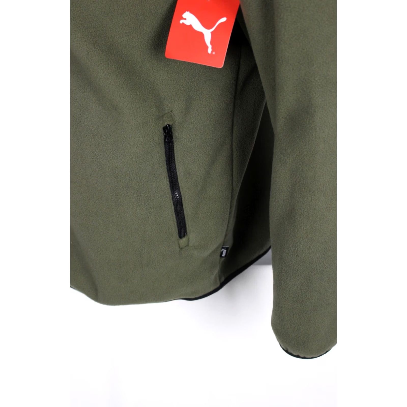 Puma Puma Men's Full Zip Jacket Polar Fleece Colorblocked M Medium Olive Green Size US M / EU 48-50 / 2 - 3 Thumbnail