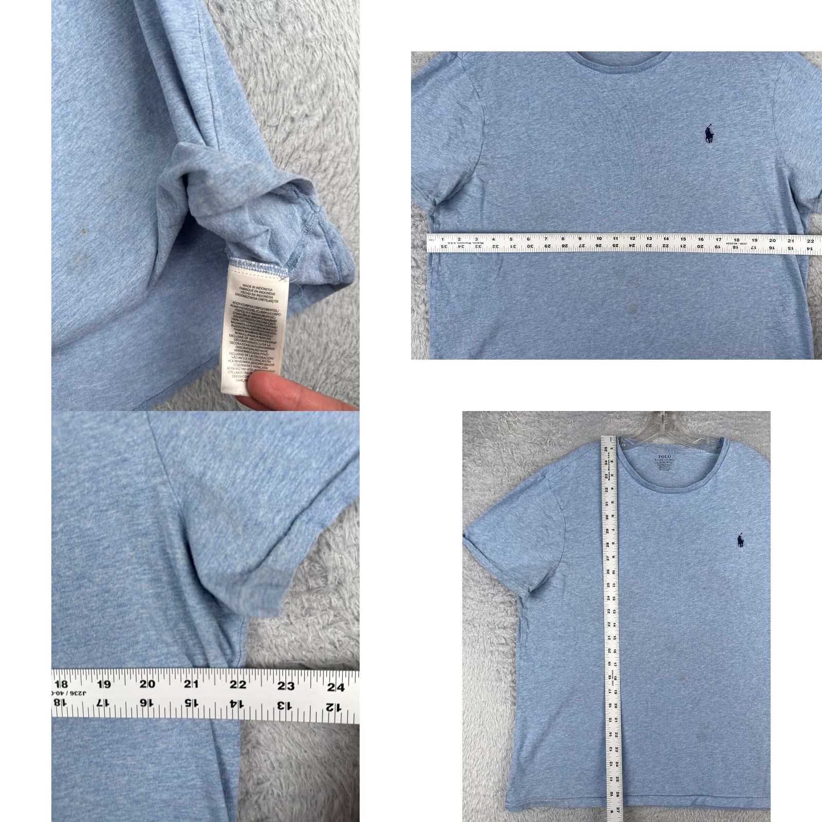 Ralph Lauren VINTAGE Ralph Lauren Polo Shirt Men XL Blue Cotton Jersey Embroidered Logo Slim Fit Crew Neck Short Sleeve 90s Sports Classic Designer Size US XL / EU 56 / 4 - 8 Thumbnail