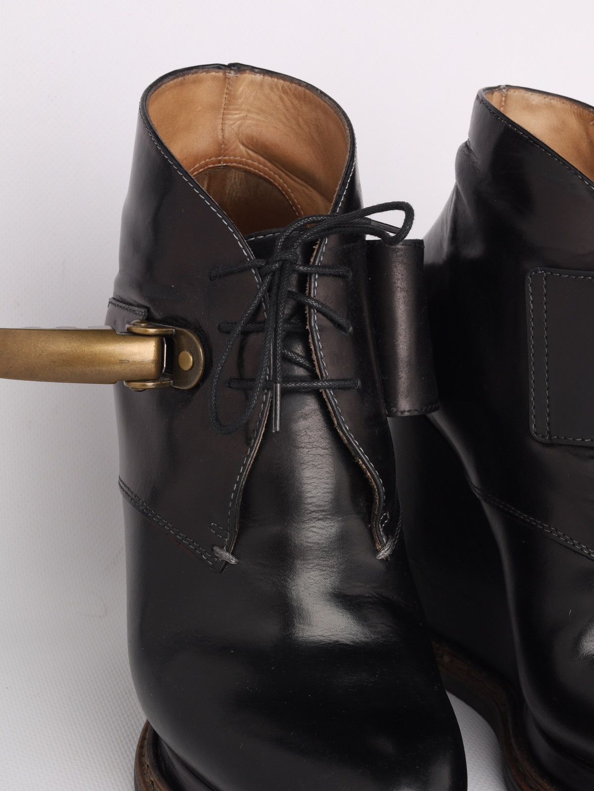 Jil Sander Jil Sander Leather Black Hi Heel Boots Platform Wedge Buckle Size US 6 / IT 36 - 17 Thumbnail