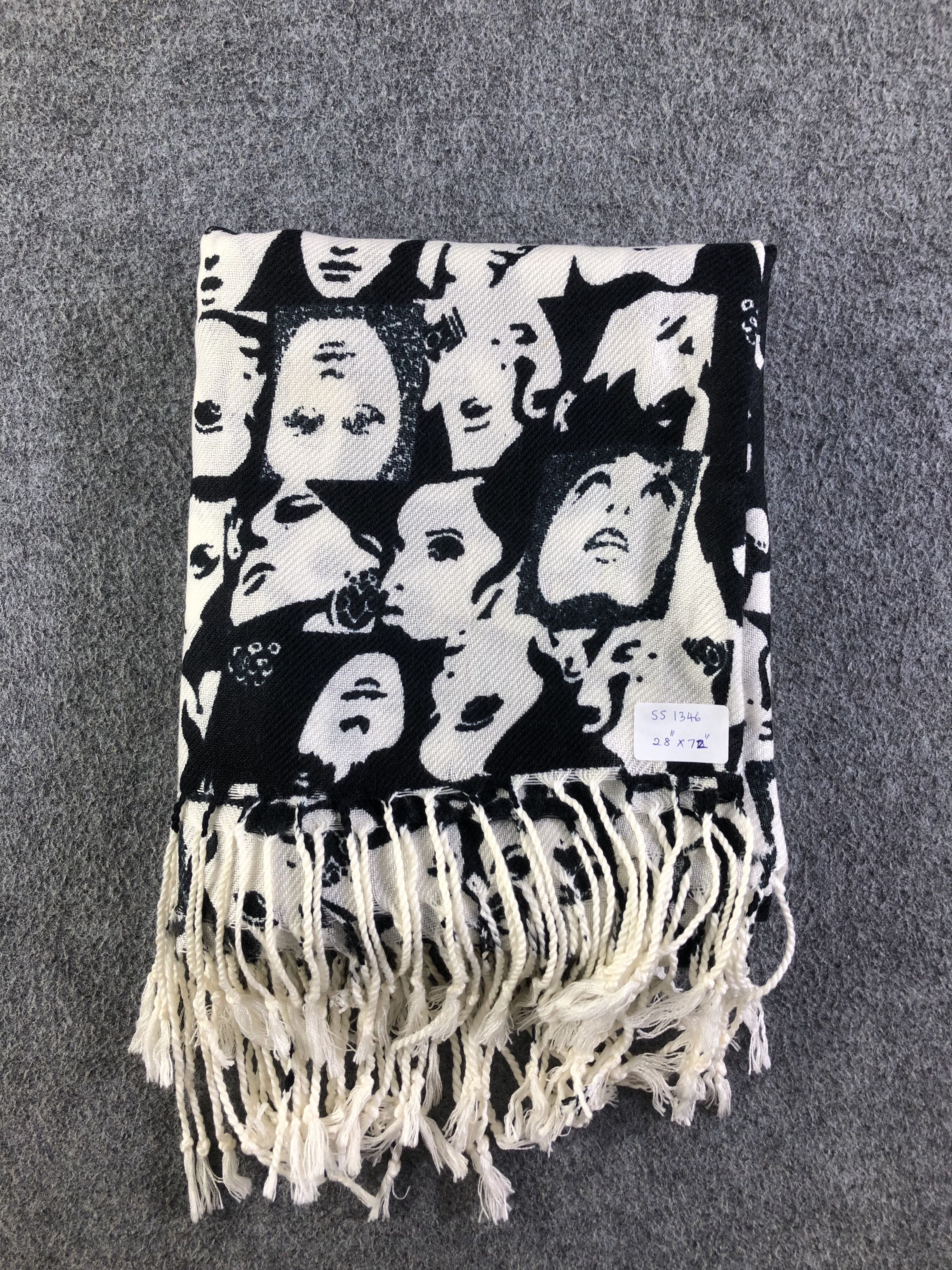 Japanese Brand Face Design Scarf / Muffler / Neckwear SS1346 Size ONE SIZE - 6 Thumbnail