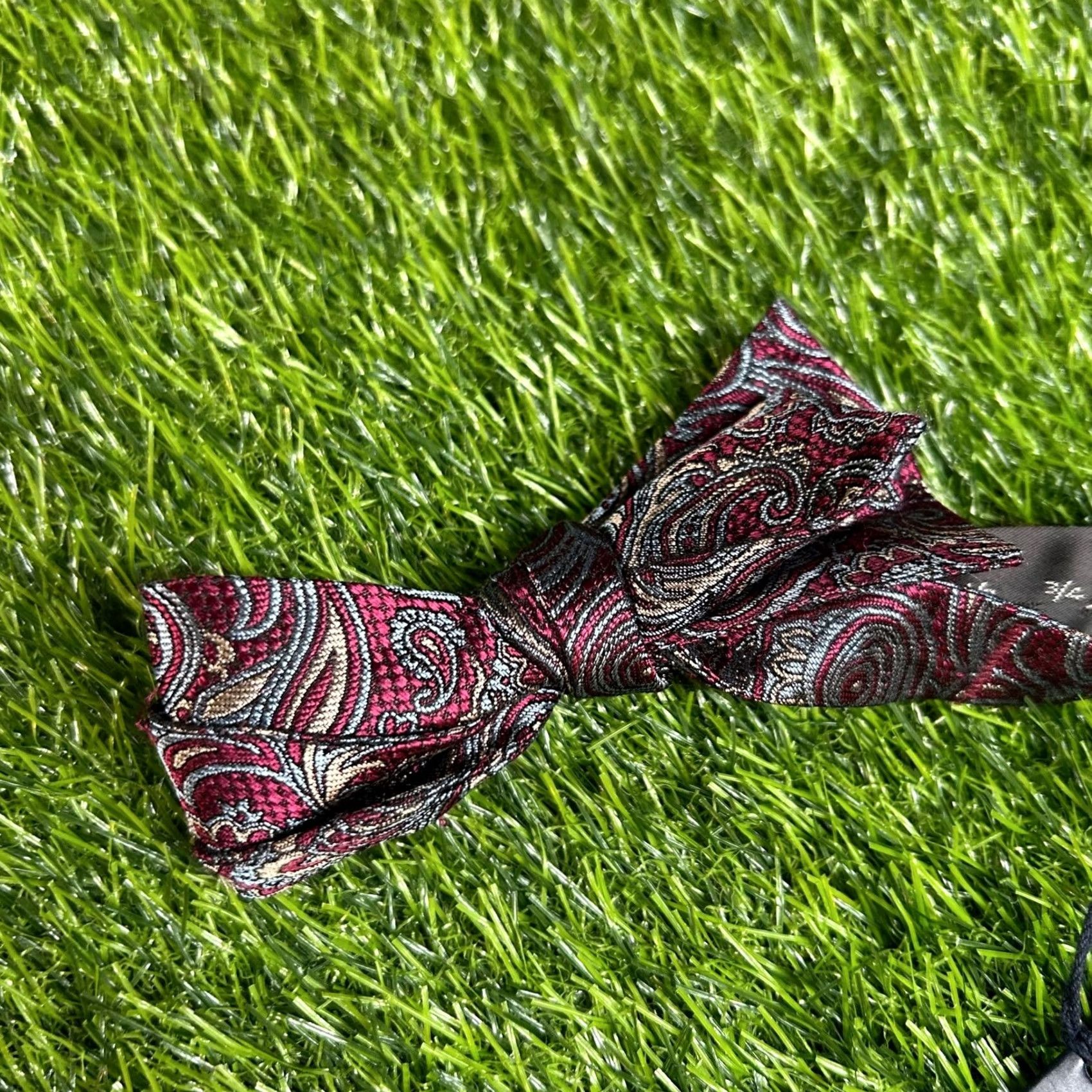 Cremieux Cremieux Bow Tie Paisley Burgundy Adjustable Neck Tie Formal Event Mens NWT Size ONE SIZE - 2 Thumbnail