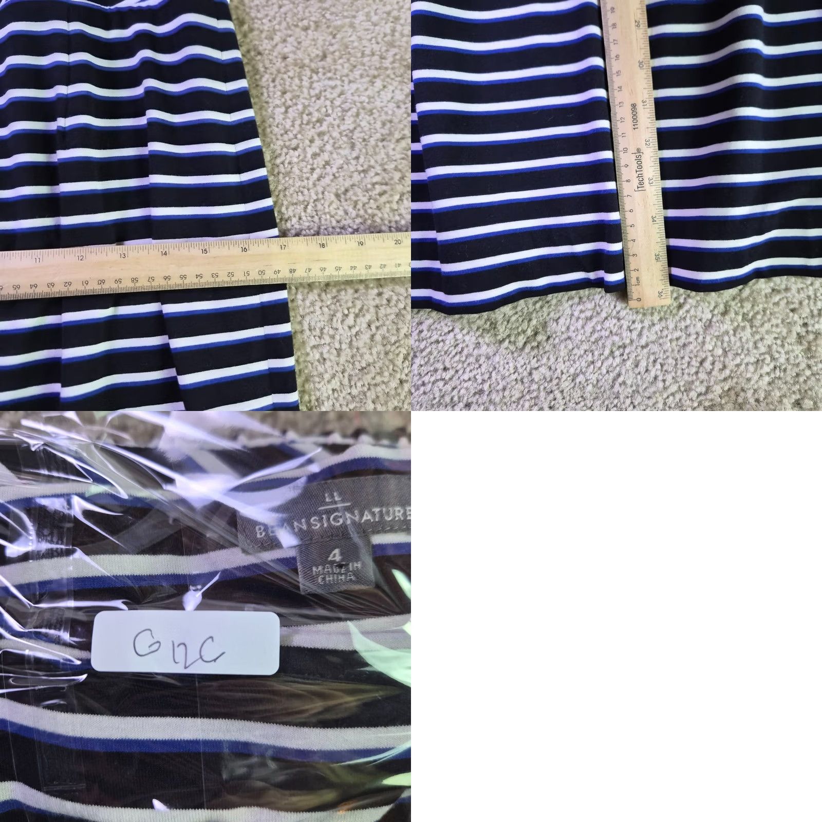 Vintage LL Bean Signature Womens Dress Size 4 Stripe Long Sleeve Blue Black White G126 Size S / US 4 / IT 40 - 9 Thumbnail