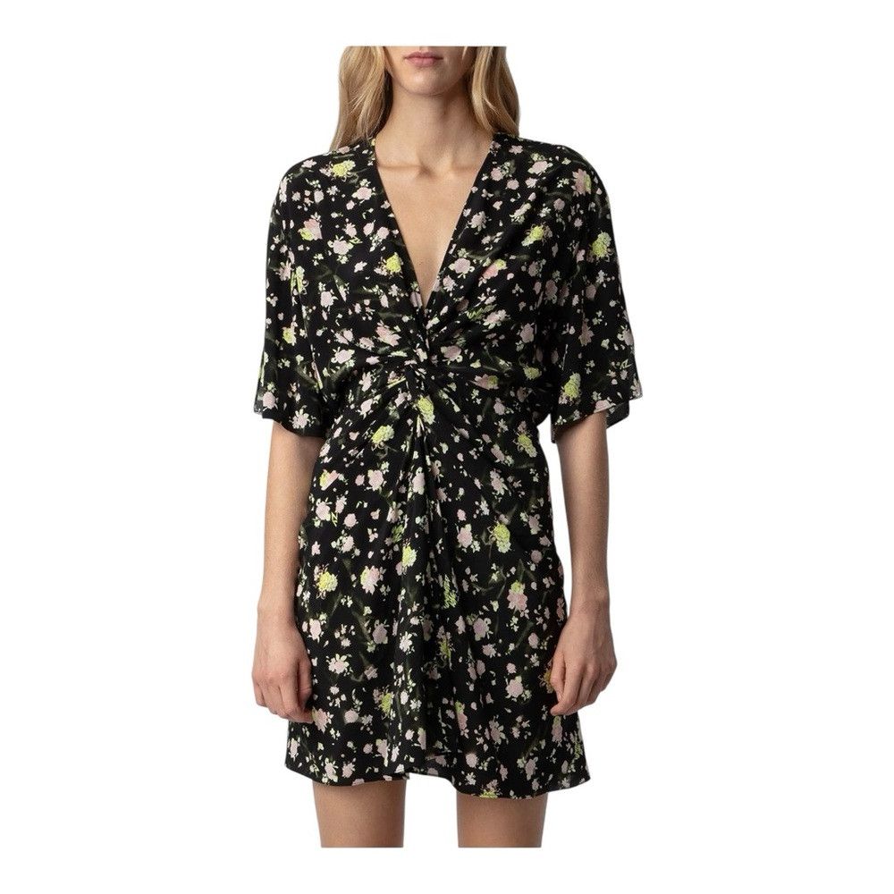 Zadig & Voltaire Zadig & Voltaire Rozom Soft Crinkle Roses Mini Dress NWT Sz Size S / US 4 / IT 40 - 1 Thumbnail