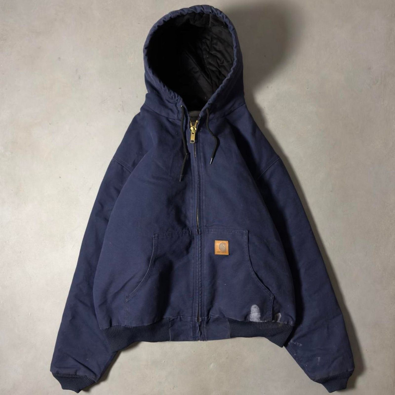 Carhartt Vintage Carhartt Hooded Jacket Faded Navy Workwear Size US XXL / EU 58 / 5 - 1 Thumbnail