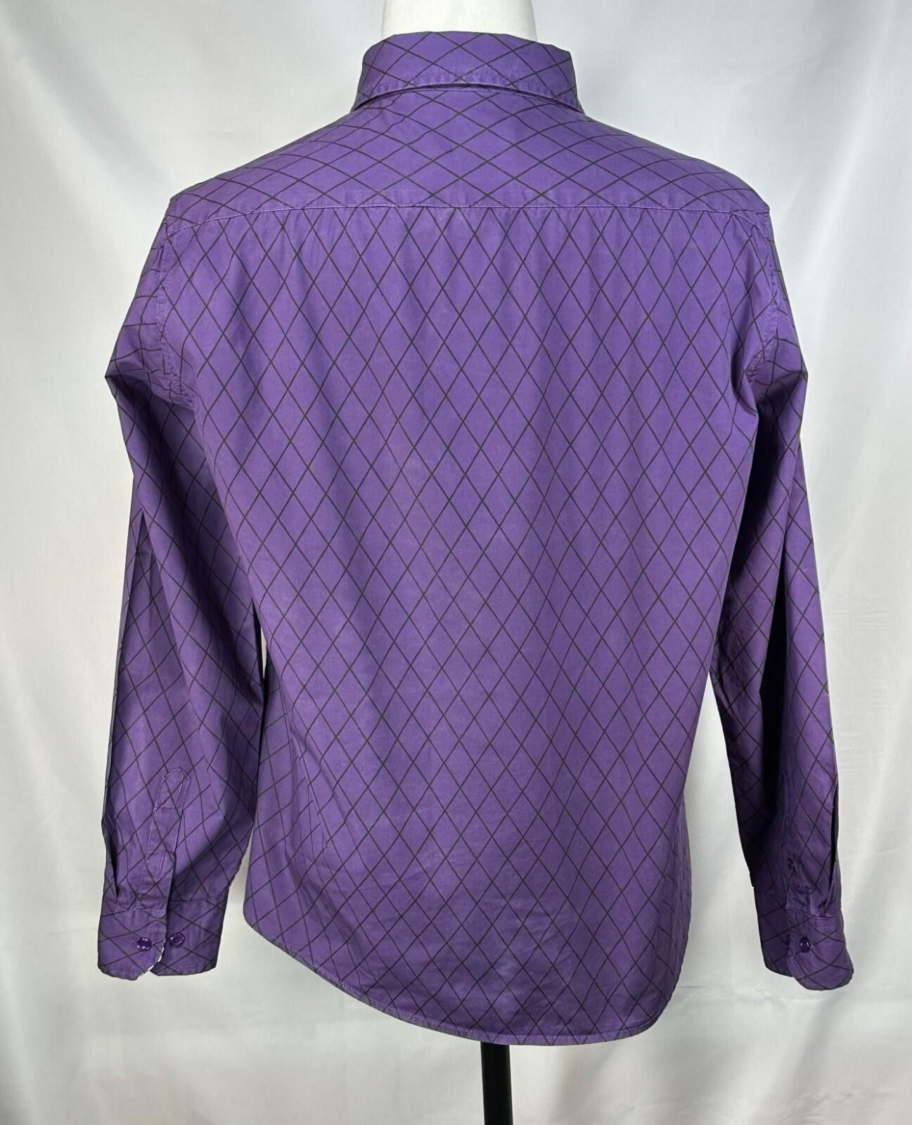 Other Coofandy Cotton/Poly Diamond Check Button Up Purple Mens L Size US L / EU 52-54 / 3 - 2 Thumbnail