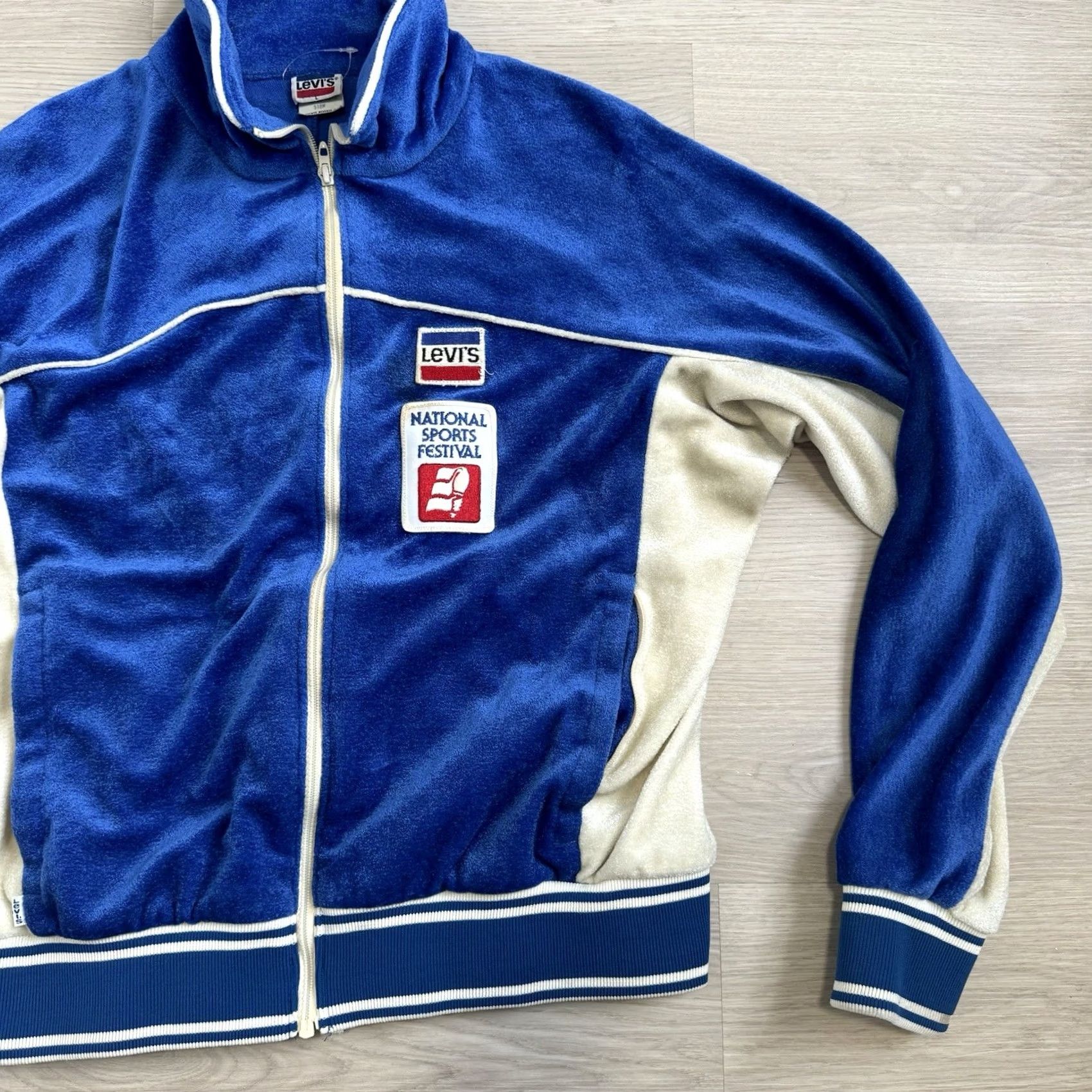 Levi's VINTAGE Levi's Hillcrest Boxing Olympic Games Jacket Full Zip Made In USA L Jacket Blue 80s Mens Clothes Sports Olympics L Size US L / EU 52-54 / 3 - 3 Thumbnail
