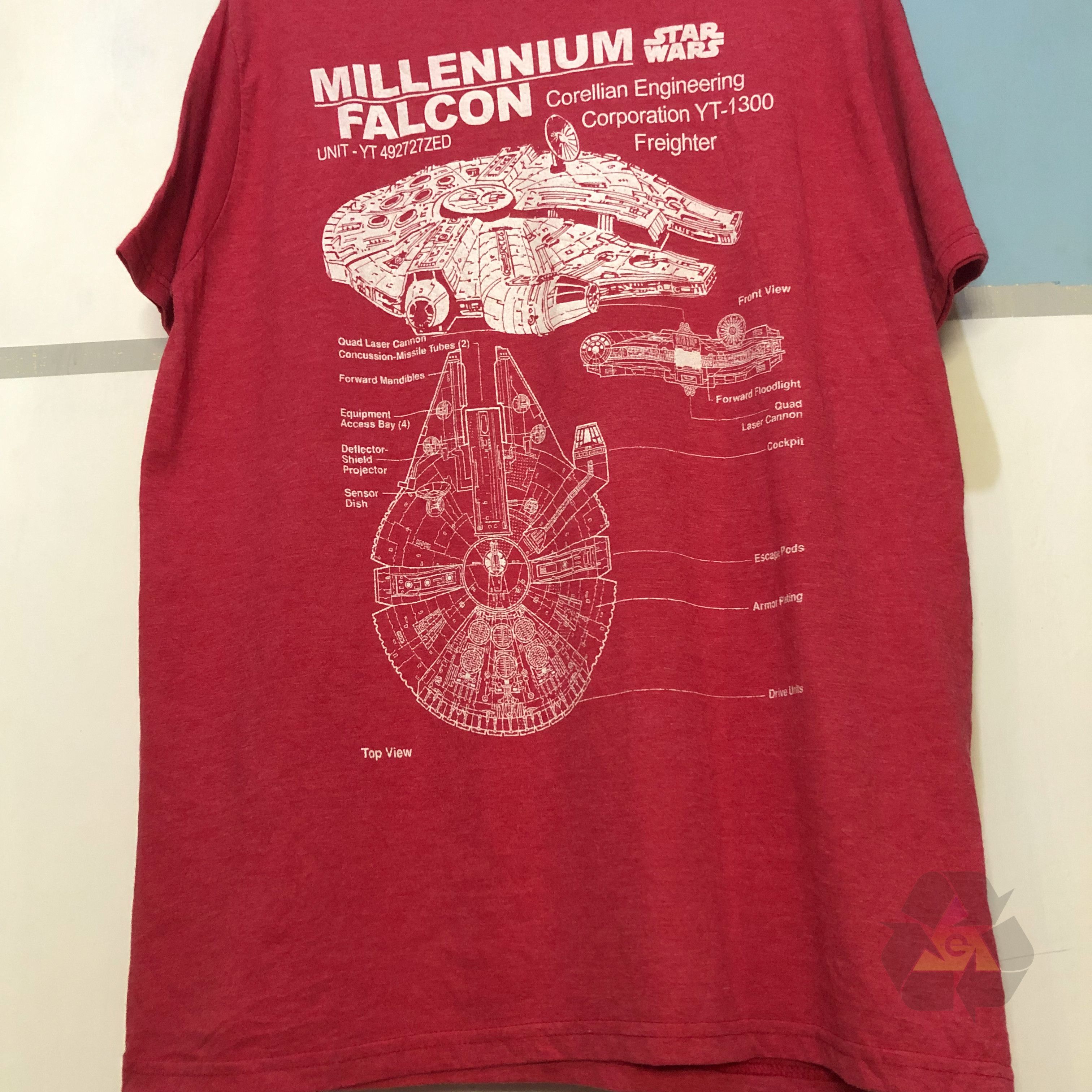 Star Wars Vintage Star Wars Millenium Falcon Top View T-Shirt Y2K Size US XL / EU 56 / 4 - 5 Thumbnail
