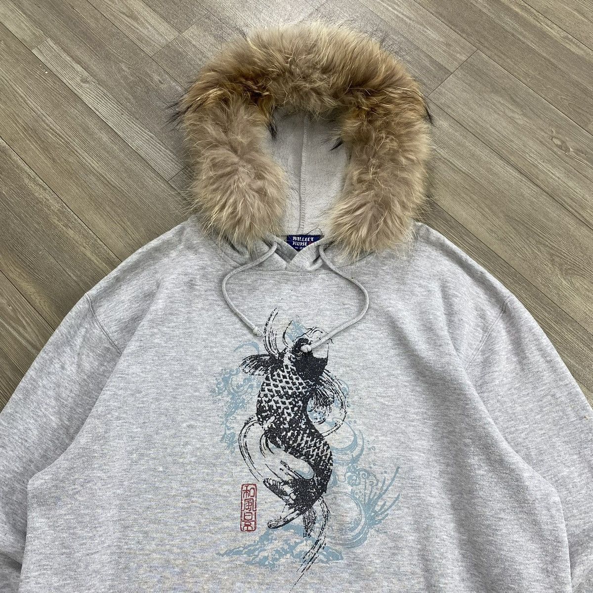 Japanese Brand 2000s Bullet Noise Koi Sukajan Y2K LGB StyleFur Hoodie Size US L / EU 52-54 / 3 - 2 Thumbnail