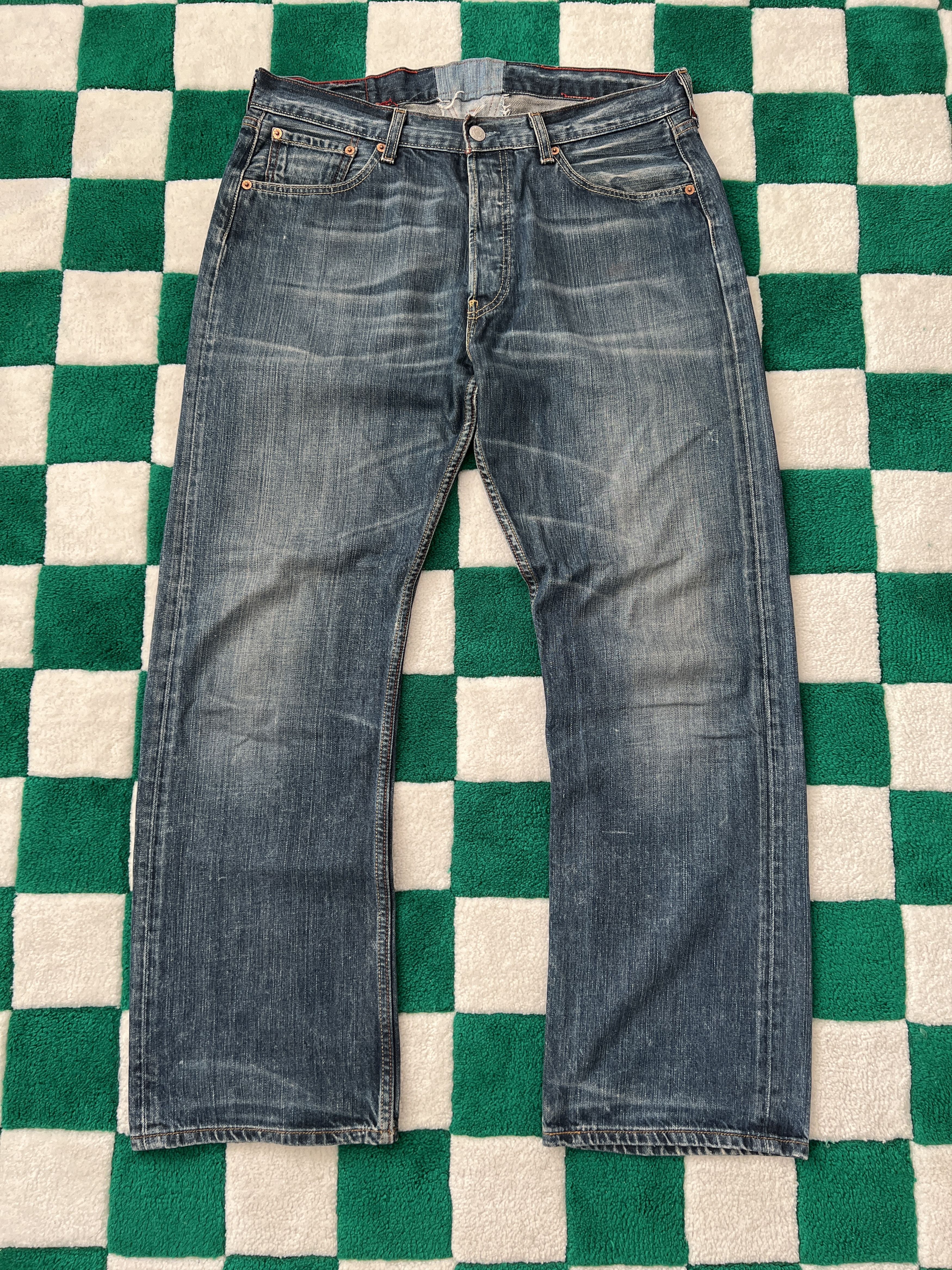 Levi's Levis 501 Vintage Custom Faded Denim Jeans size W33 L30 Size US 33 - 2 Thumbnail